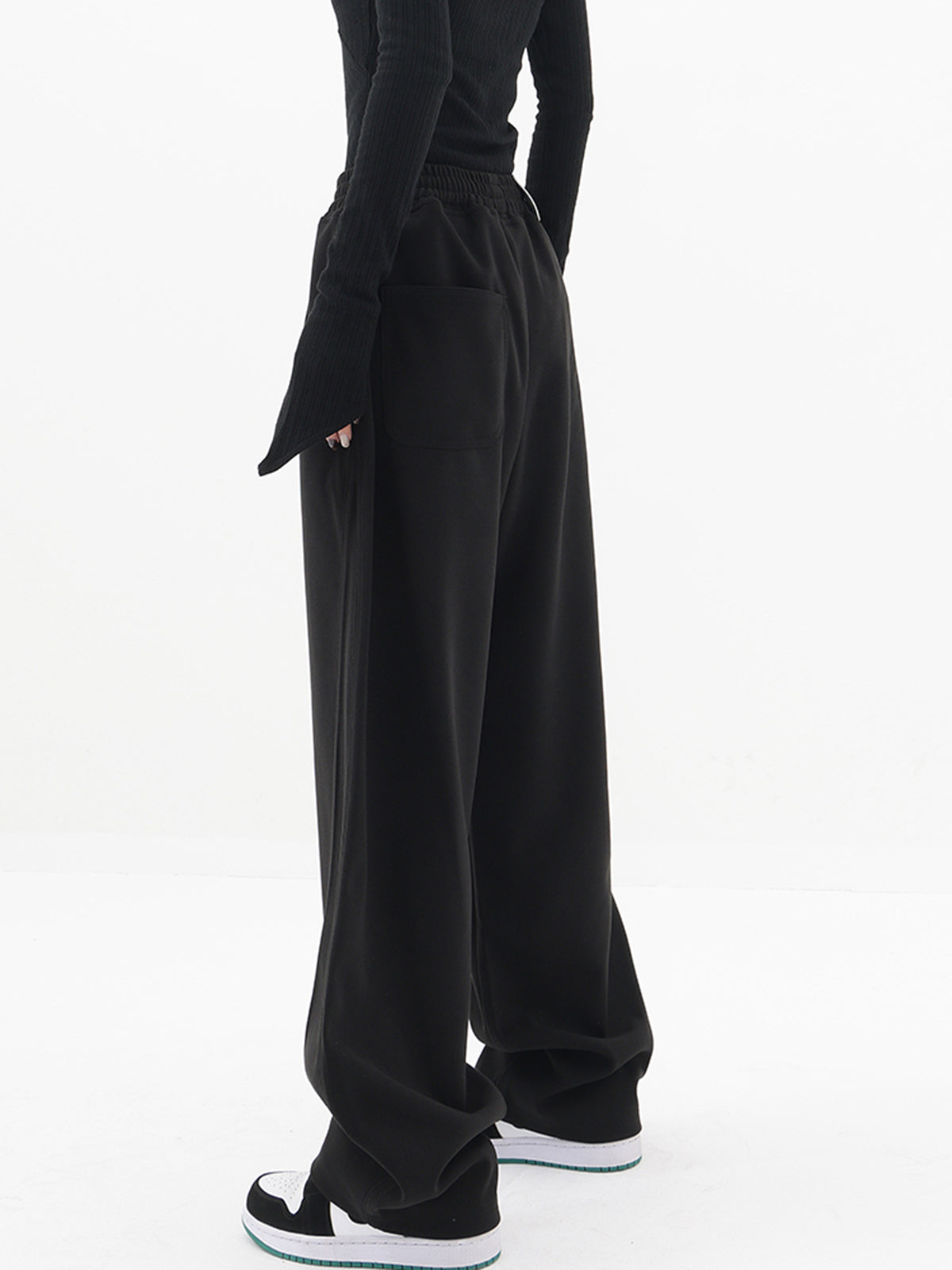 Baggy Solid Wide Leg Pants-CALLISTARI