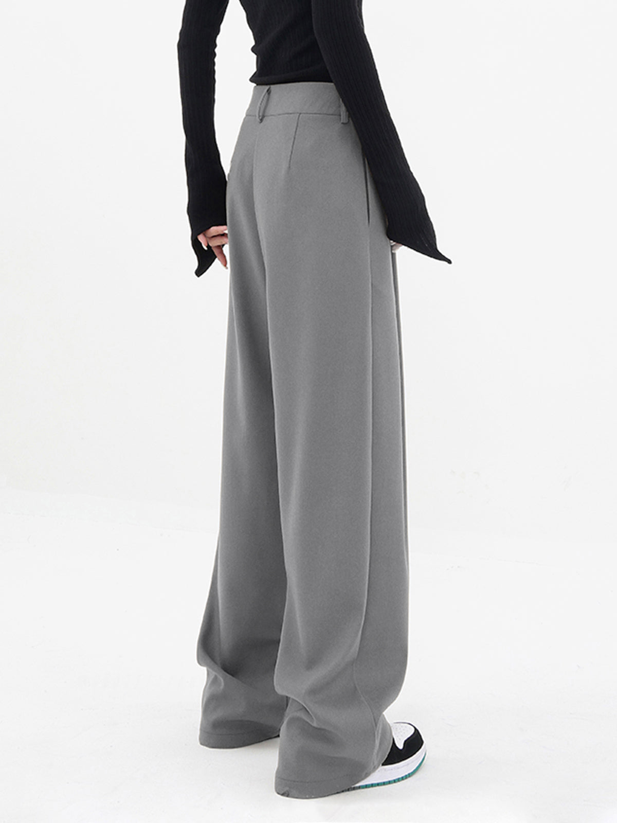 Basic Baggy Wide Leg Dress Pants-Mesadic