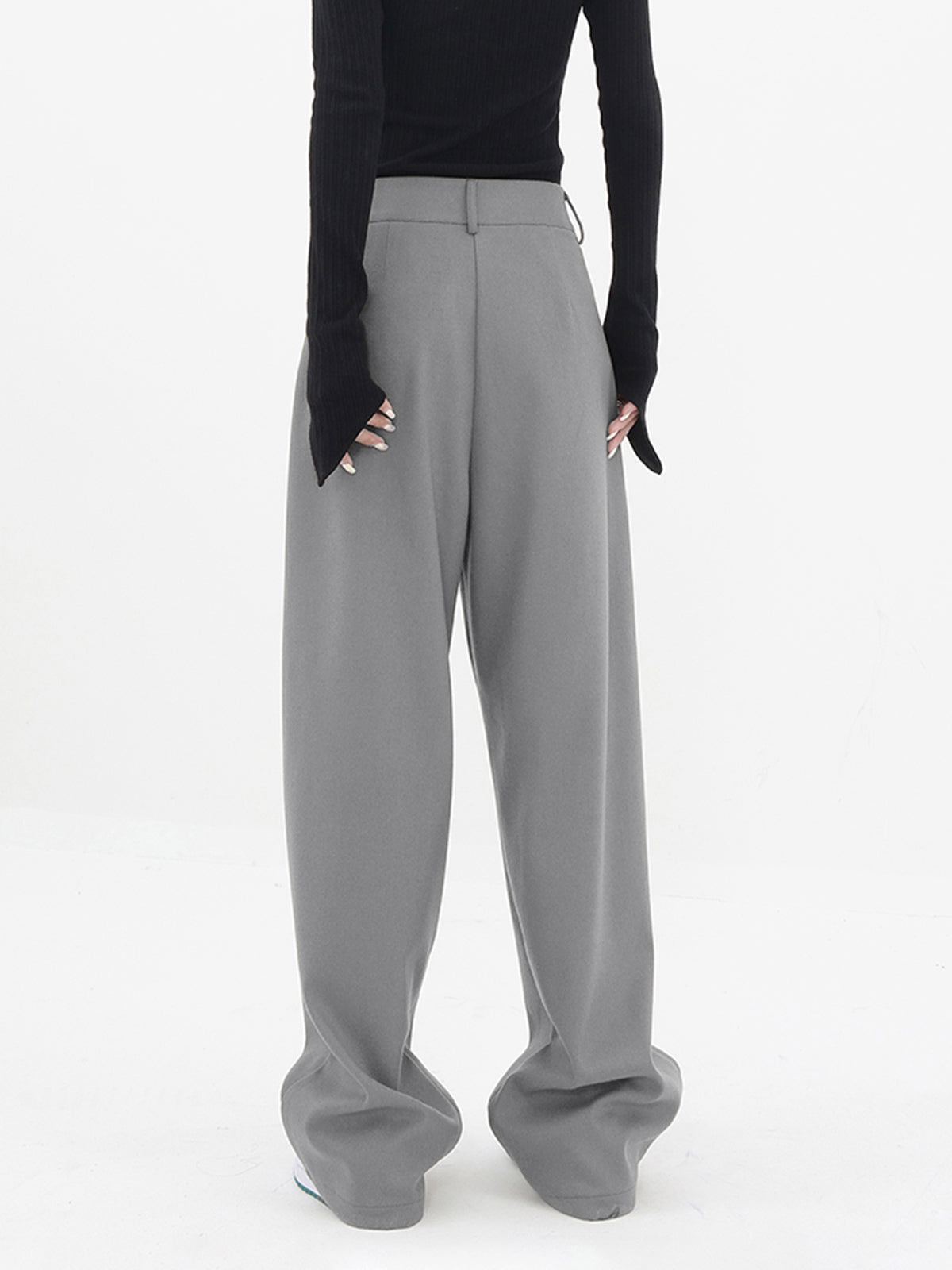 Basic Baggy Wide Leg Dress Pants-Mesadic