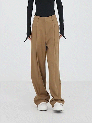 Basic Baggy Wide Leg Dress Pants-Mesadic