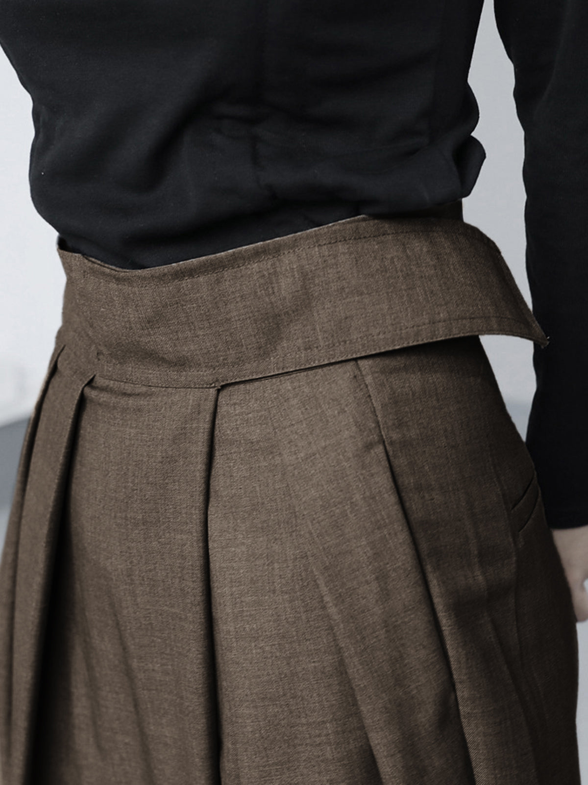 Hook-and-Loop Fastener Wide Leg Velcro Pants-Mesadic