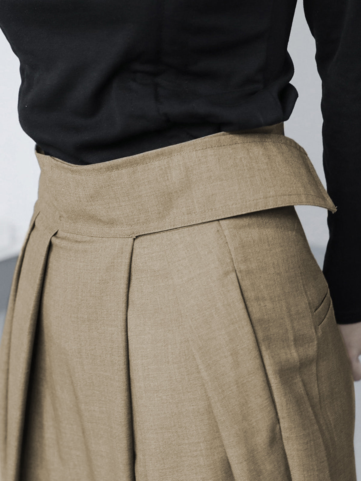 Hook-and-Loop Fastener Wide Leg Velcro Pants-Mesadic