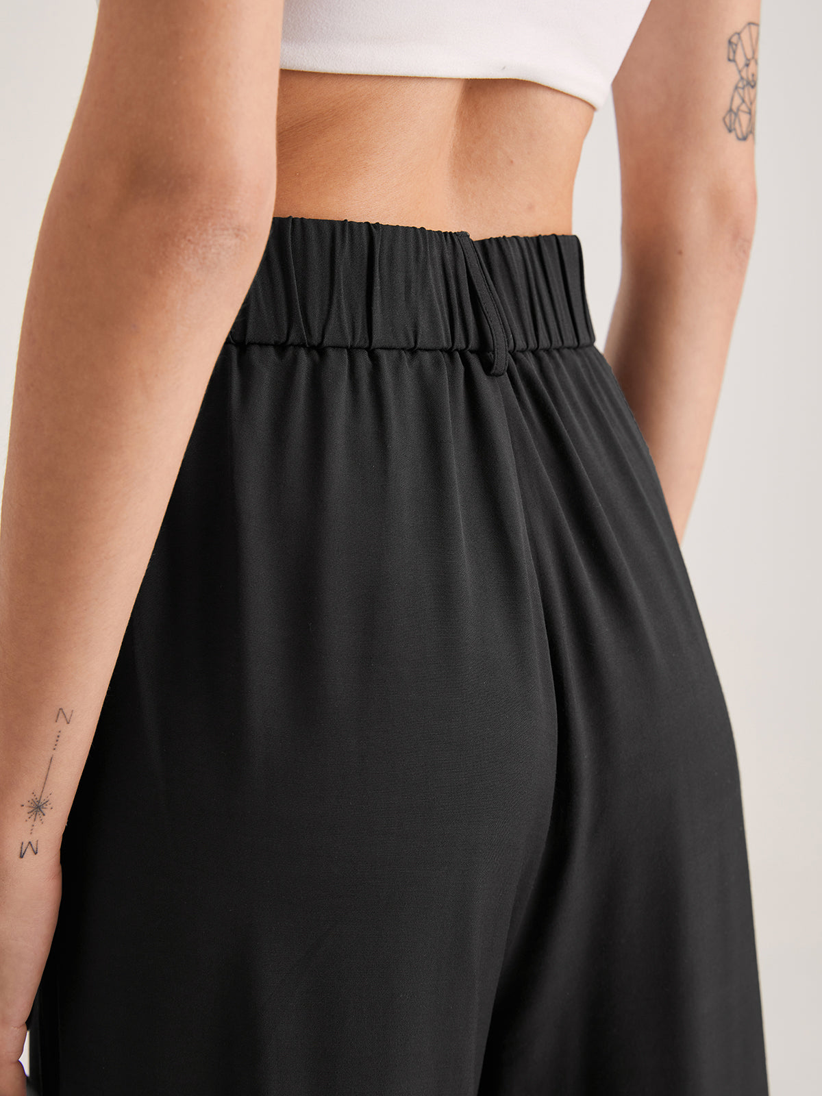 Oversized High Waisted Pleat Front Trousers-CALLISTARI