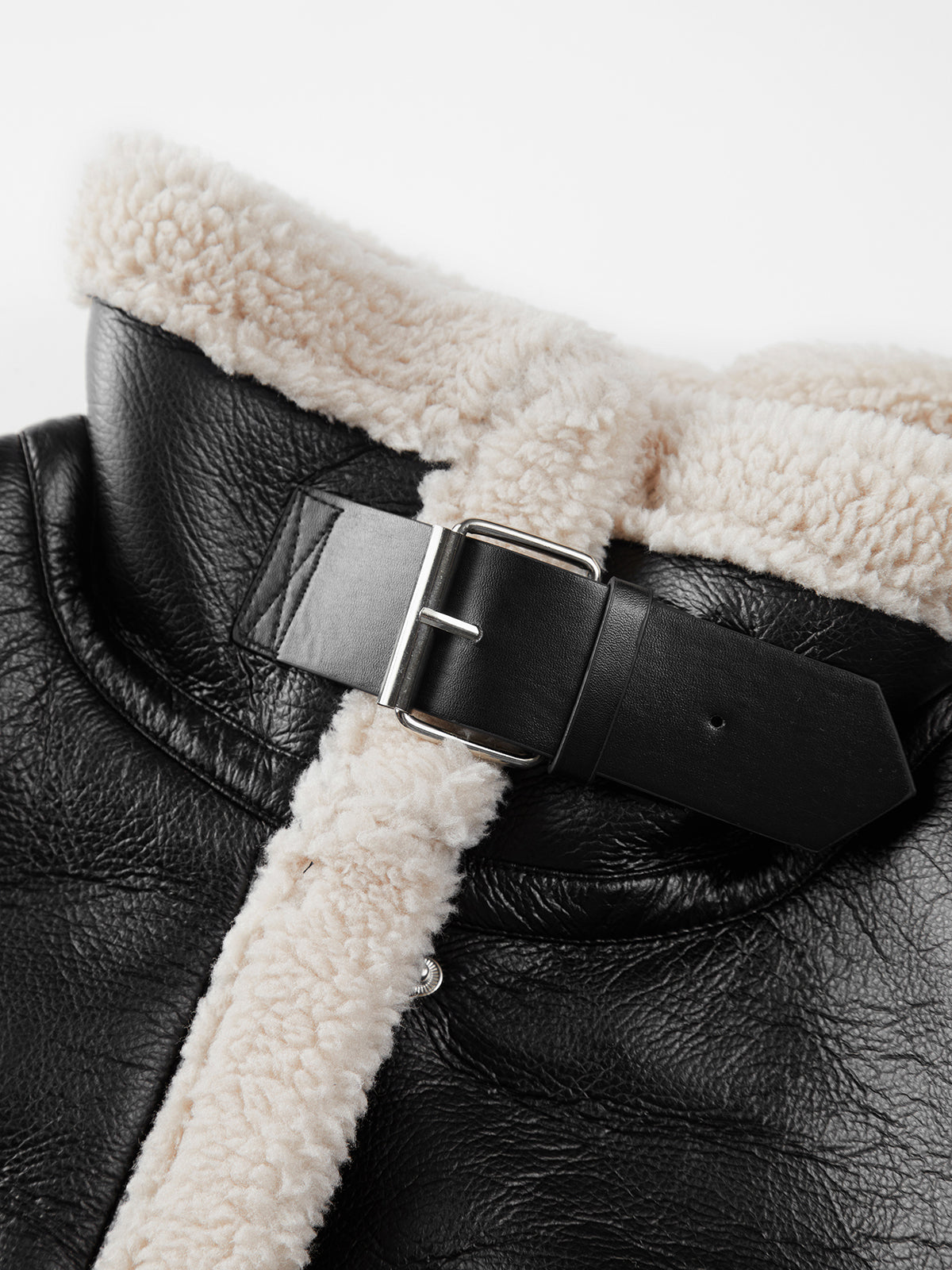 Sherpa Lined Shearling Leather Flight Jacket-CALLISTARI