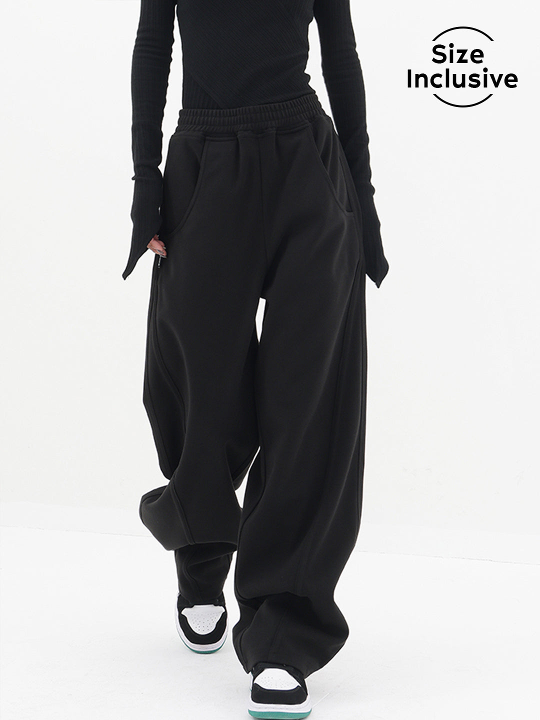 Baggy Solid Wide Leg Pants-CALLISTARI