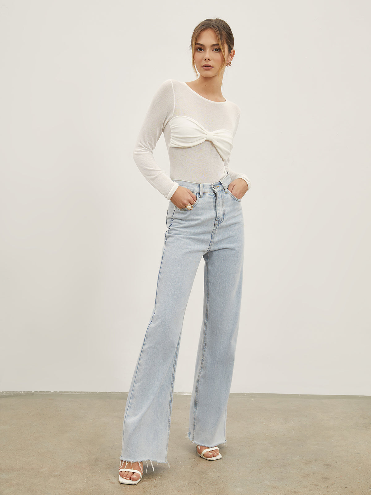 Denim Straight Leg Jeans-CALLISTARI