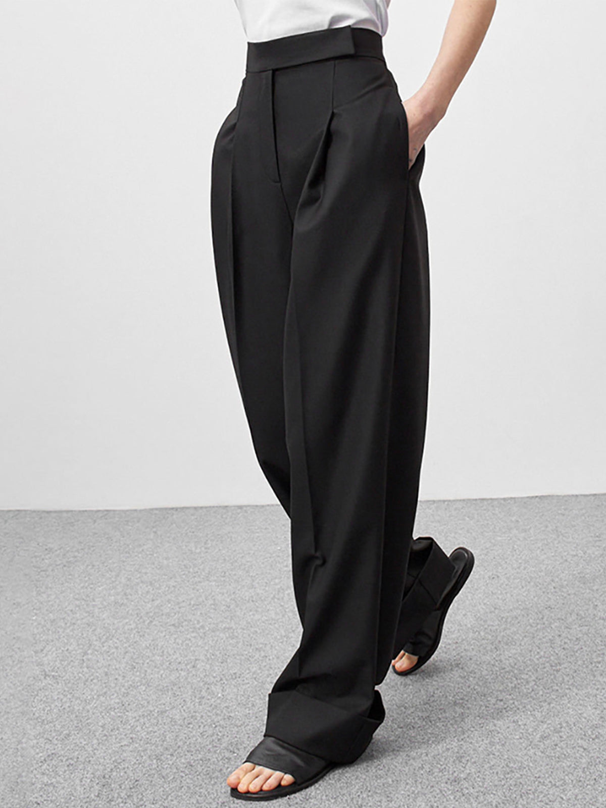 Nostalgia Pleat Wide Leg Pants-CALLISTARI