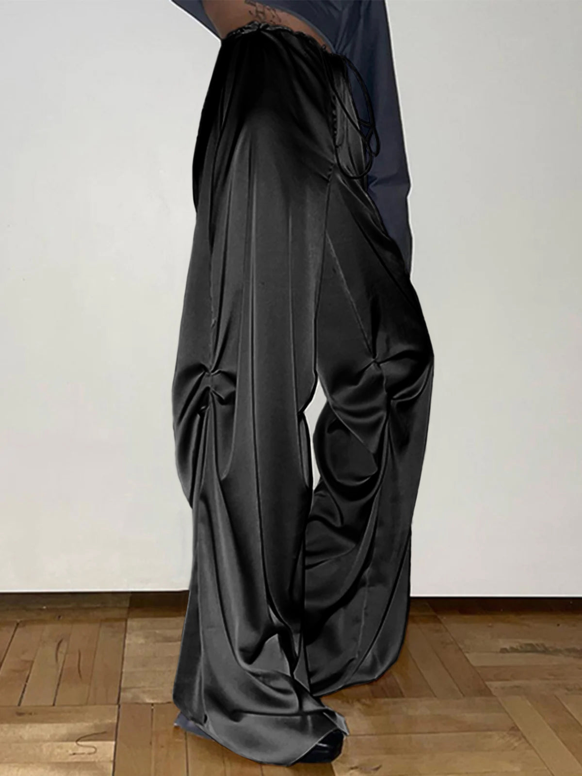 Oversized Satin Wide Leg Pants-CALLISTARI