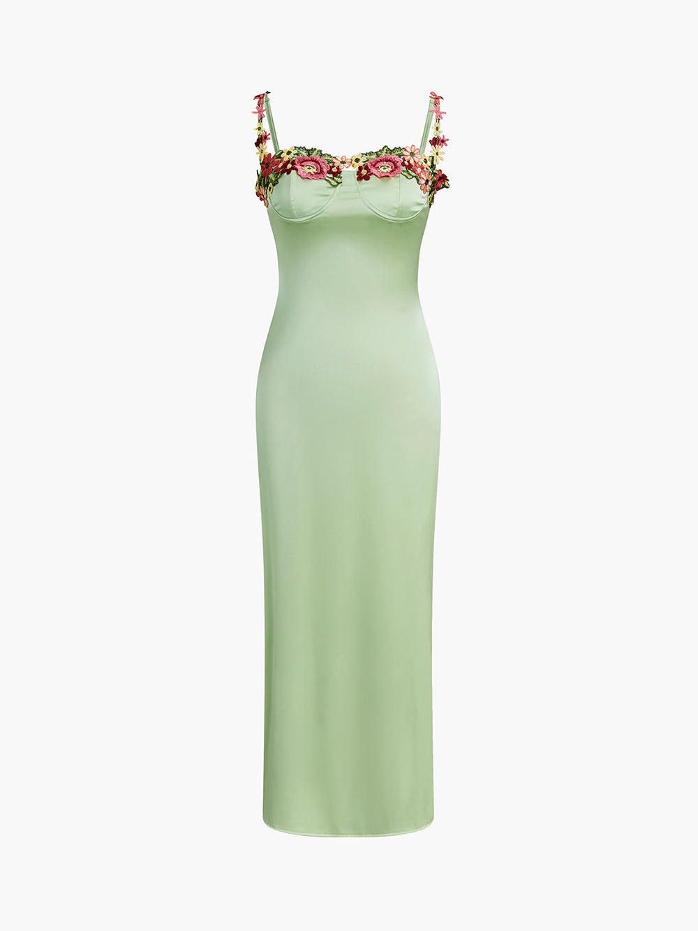 Magnetic Forces Flower Embroidery Maxi Dress Black-CALLISTARI