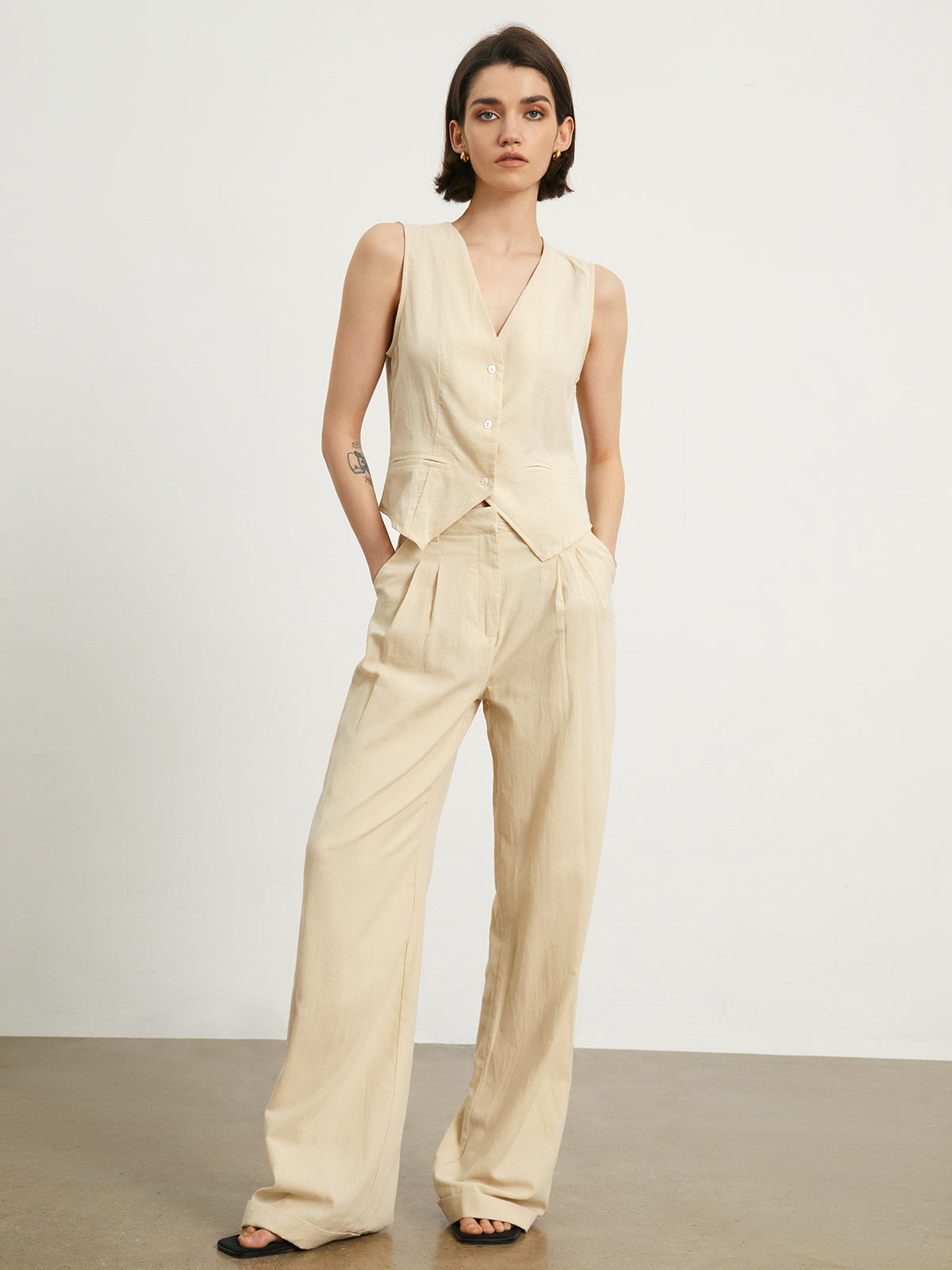 Effortless Linen Pants Set-CALLISTARI