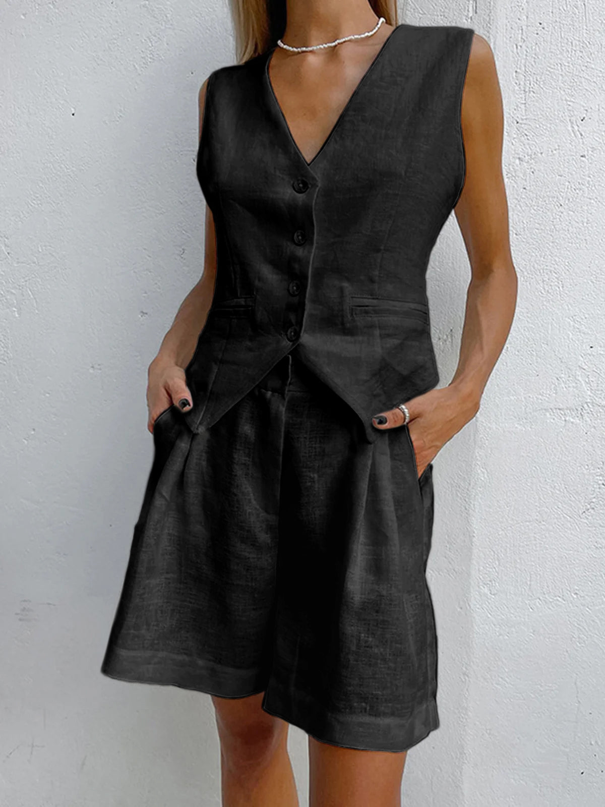 Paros Cover Up Two Piece Shorts Set-CALLISTARI