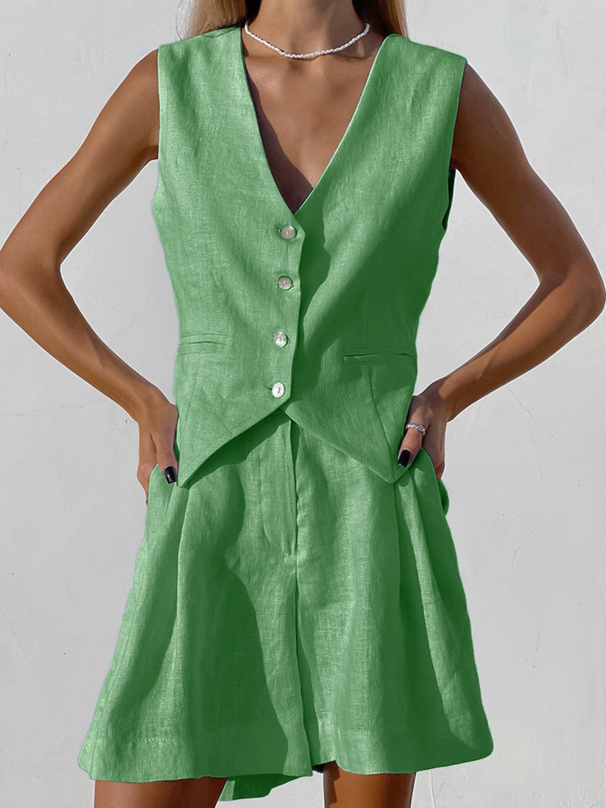 Paros Cover Up Two Piece Shorts Set-CALLISTARI