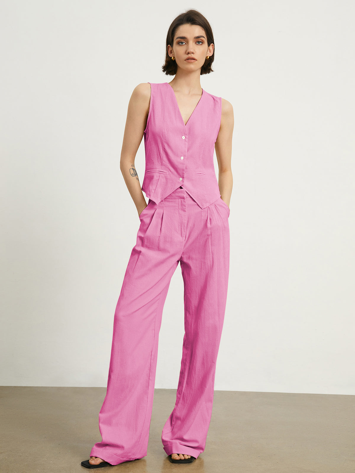 Effortless Linen Pants Set-CALLISTARI