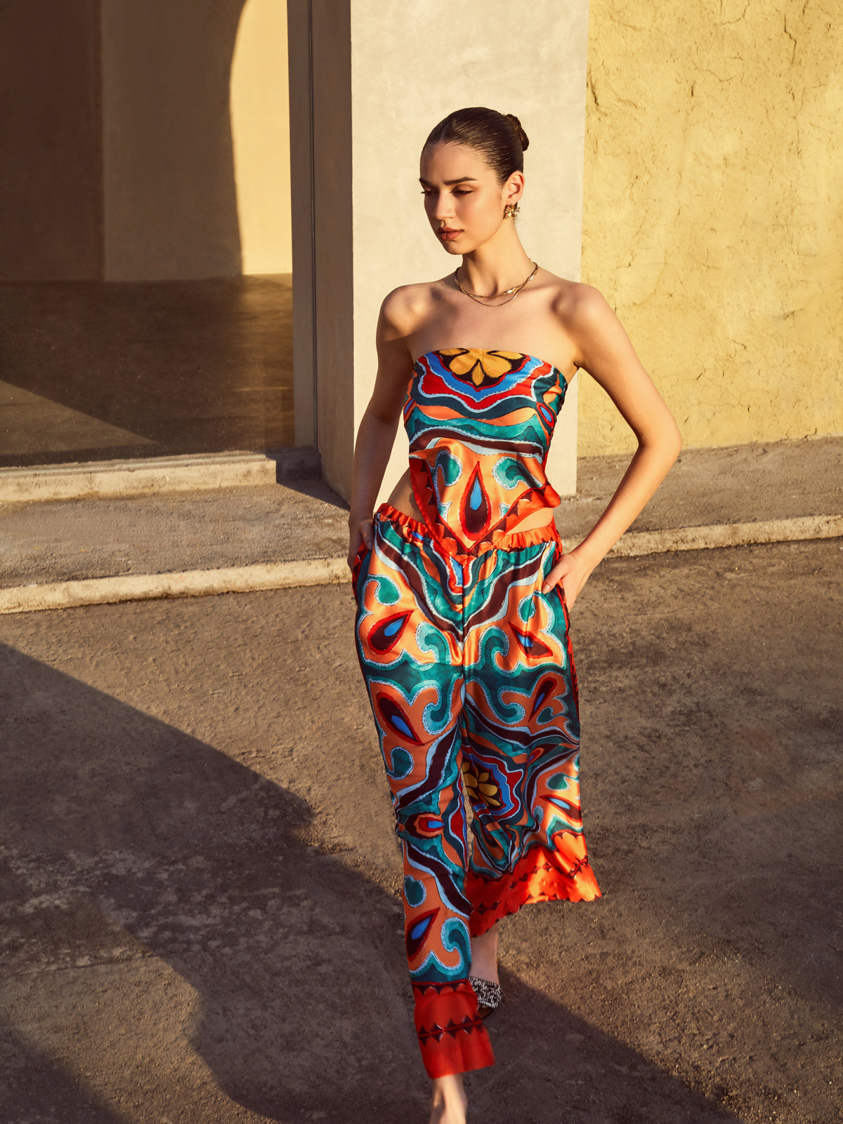Flaming Passions Back Tie Top-CALLISTARI