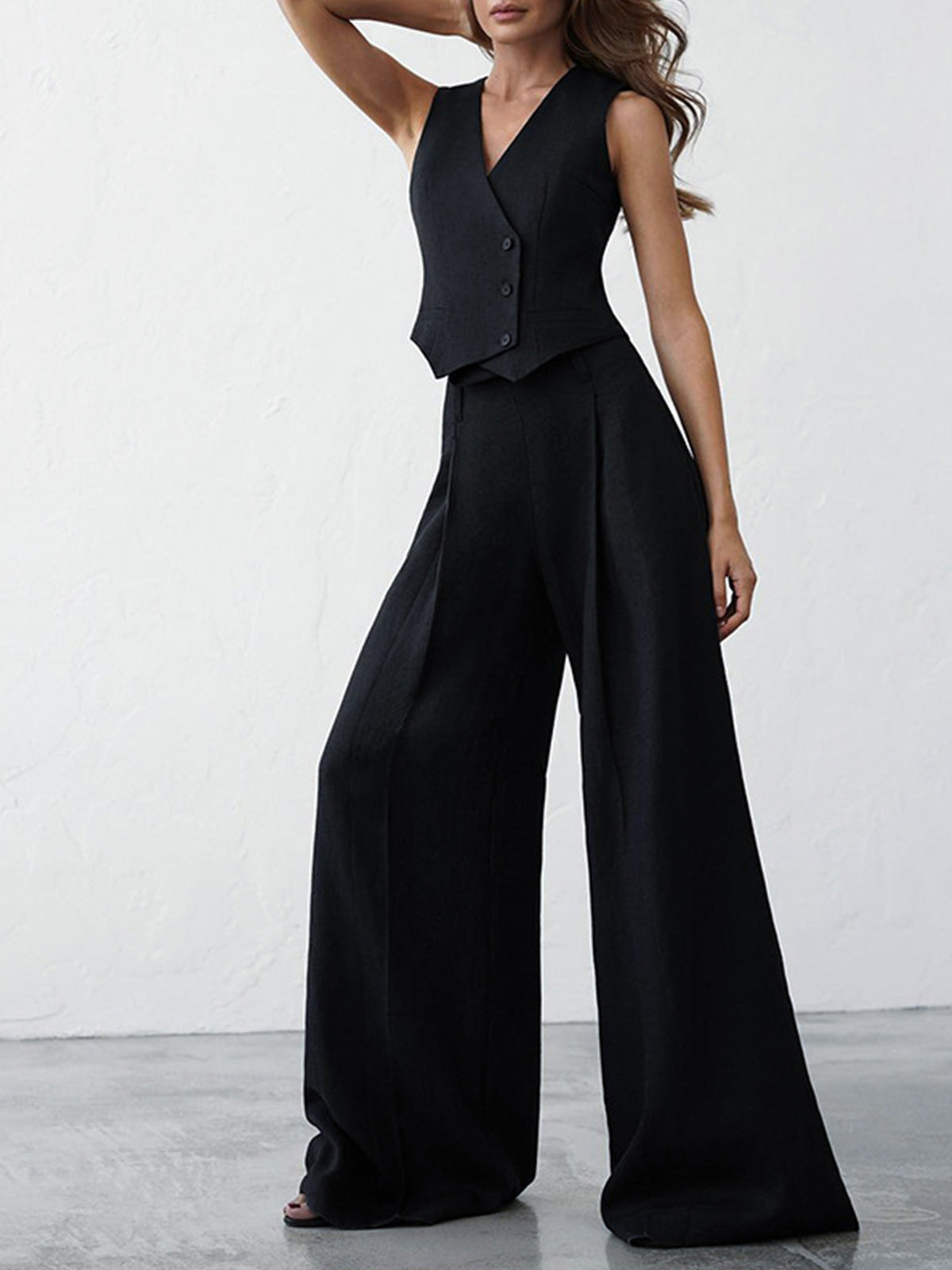 Minimalist Linen Two Piece Pants Set-Mesadic