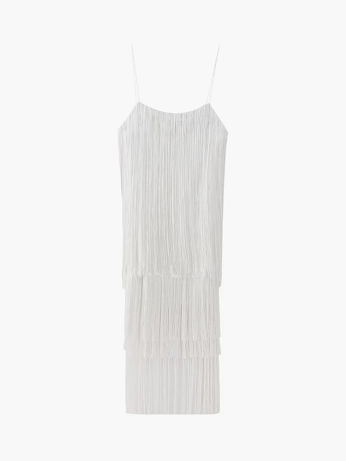 Florence Fringed Open Back Short Dress-Mesadic