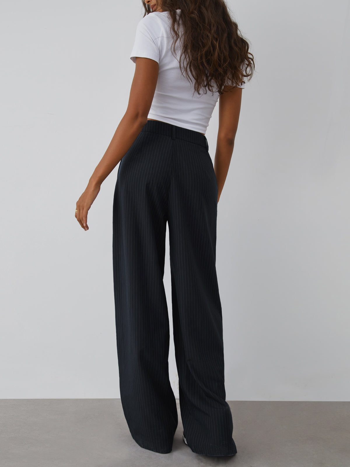 Shock Value Pinstripe Wide Leg Dress Pants-CALLISTARI