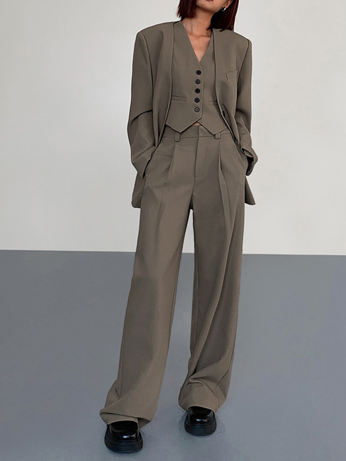 Business Casual Pleat Dress Pants-CALLISTARI