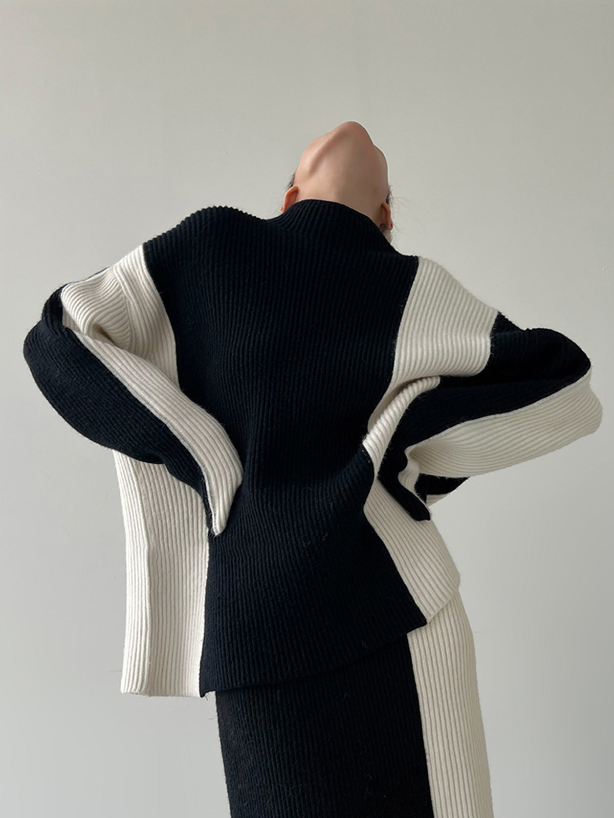 Miss Paris Stripe Two Piece Knit Skirt Set-CALLISTARI