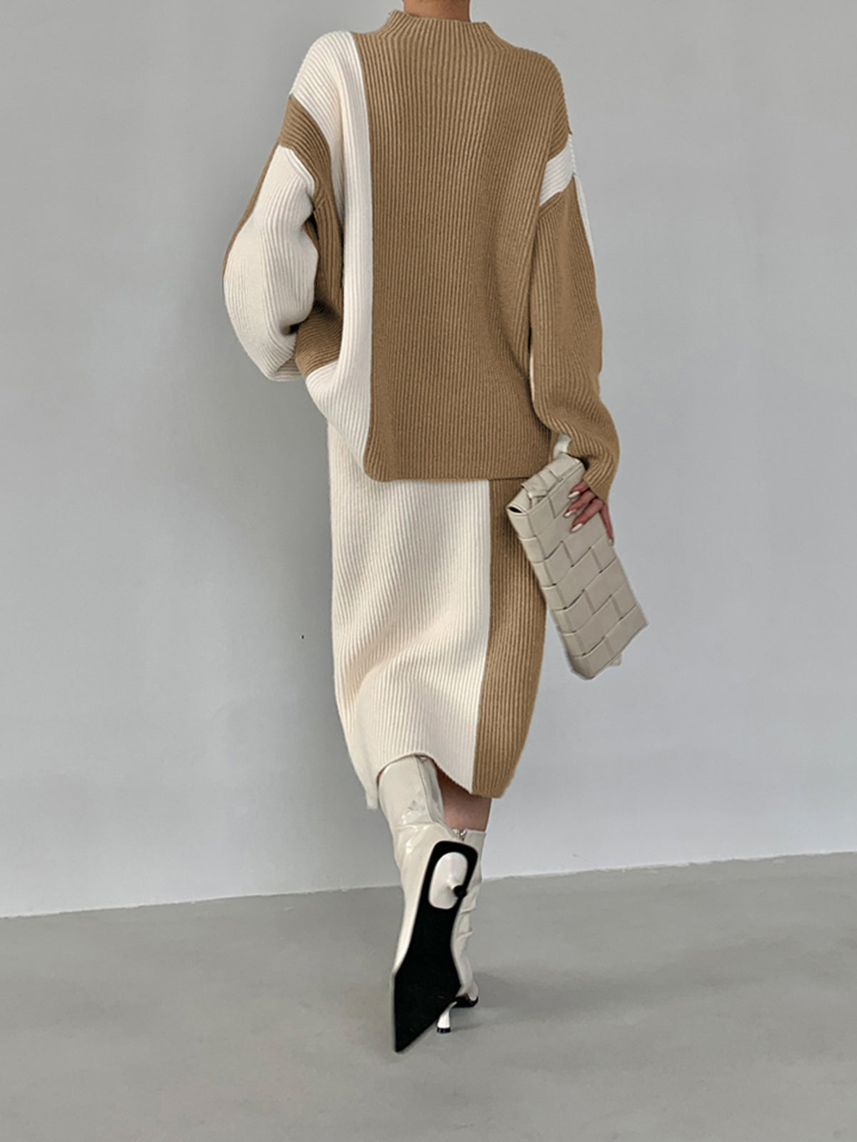 Miss Paris Stripe Two Piece Knit Skirt Set-CALLISTARI