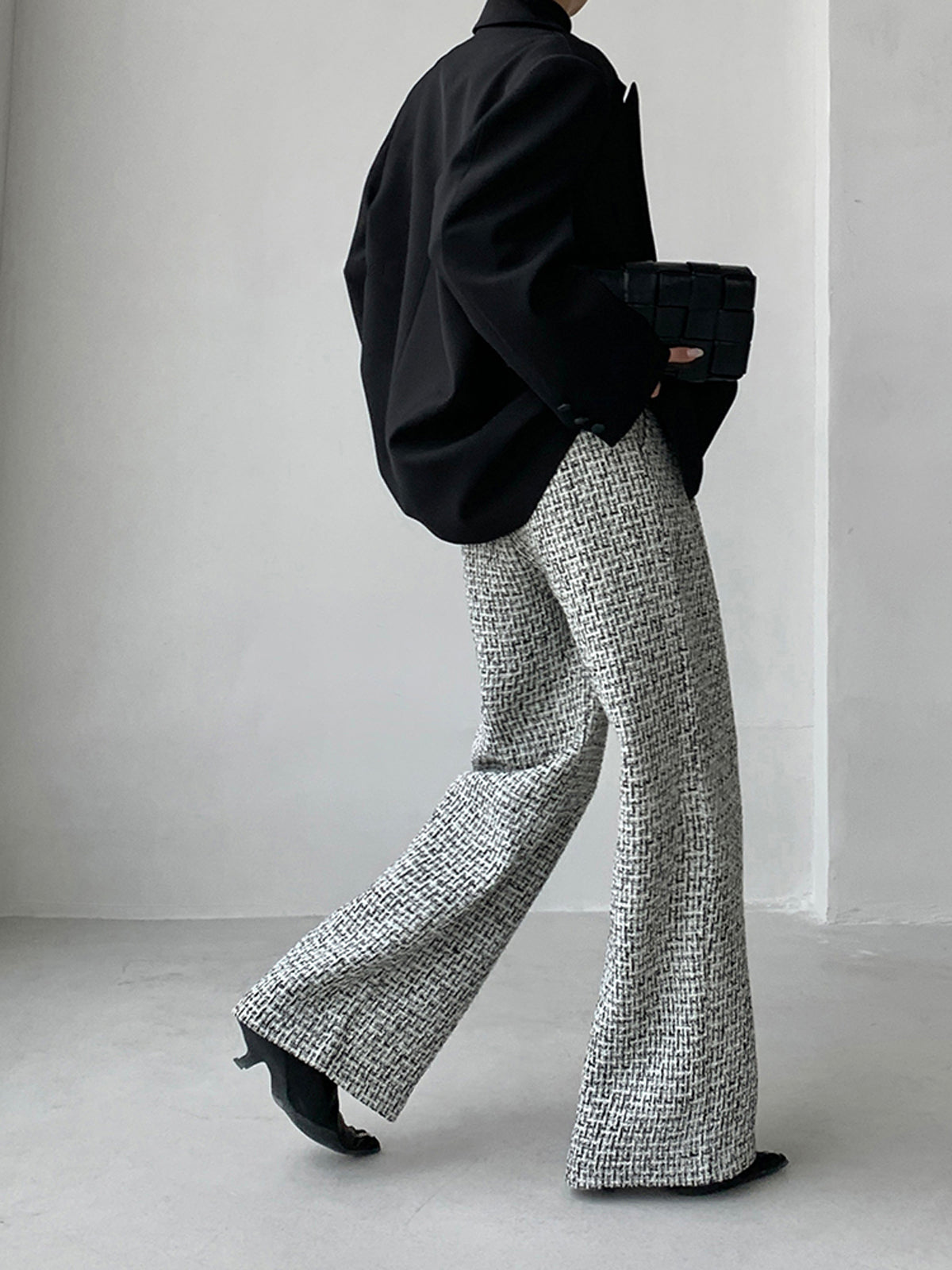 Tweed Wide Leg Dress Pants-CALLISTARI