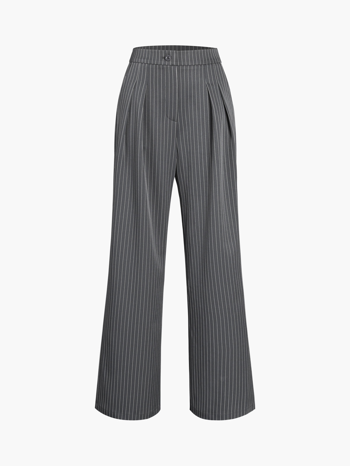 Pinstripe Pleated Wide Leg Dress Pants-CALLISTARI