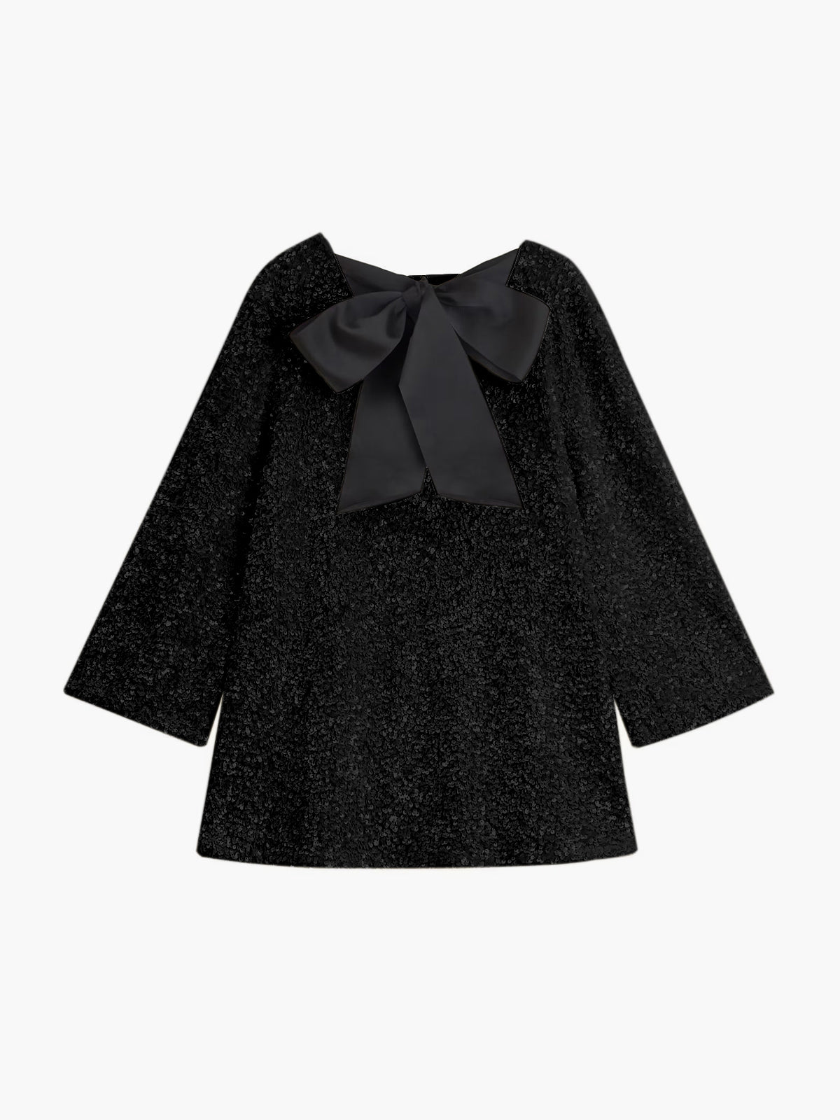 Sequins Velvet Bowknot Mini Dress-Mesadic