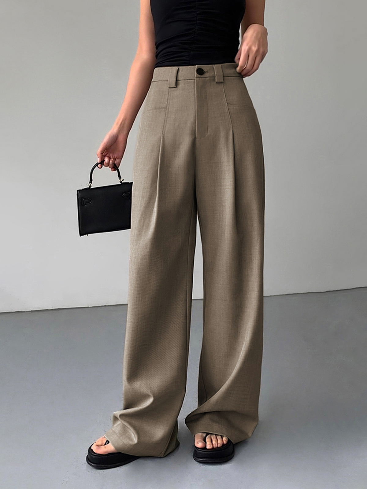 Divine Pleat Wide Leg Dress Pants-CALLISTARI