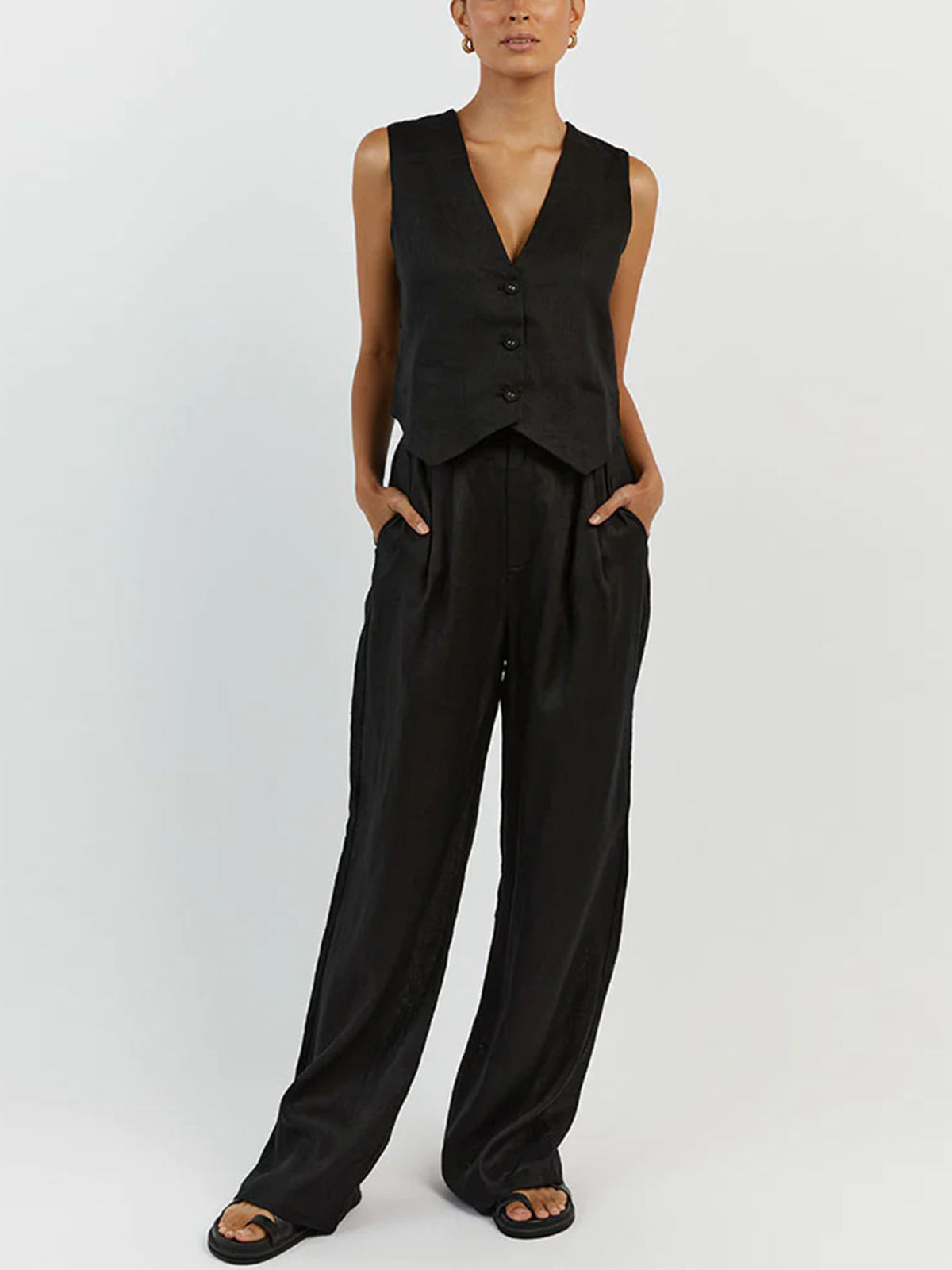 Cotton Casual Pants Set-Mesadic