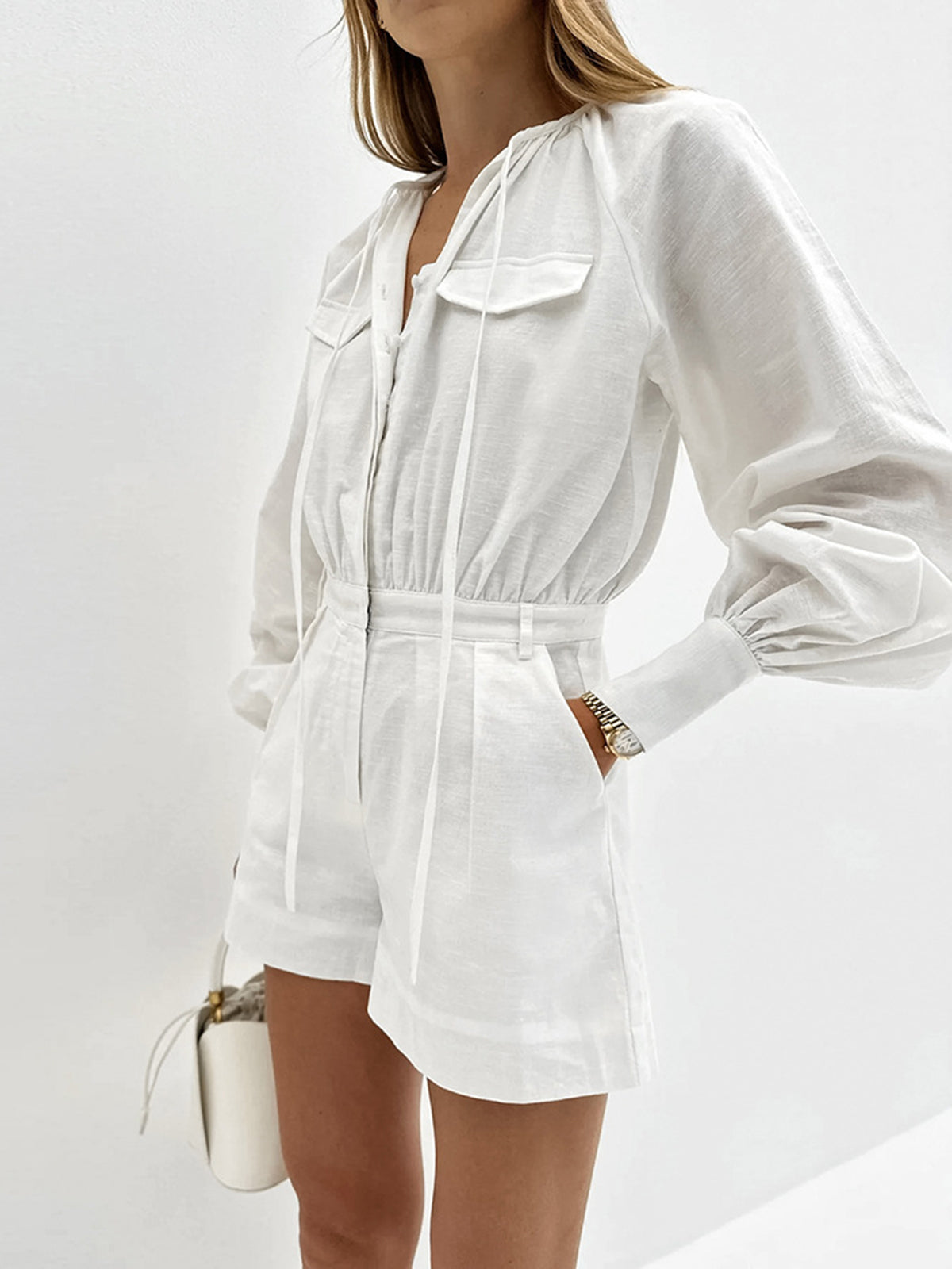 Callistari Callistari Pure Cotton Pocket Short Jumpsuit-CALLISTARI