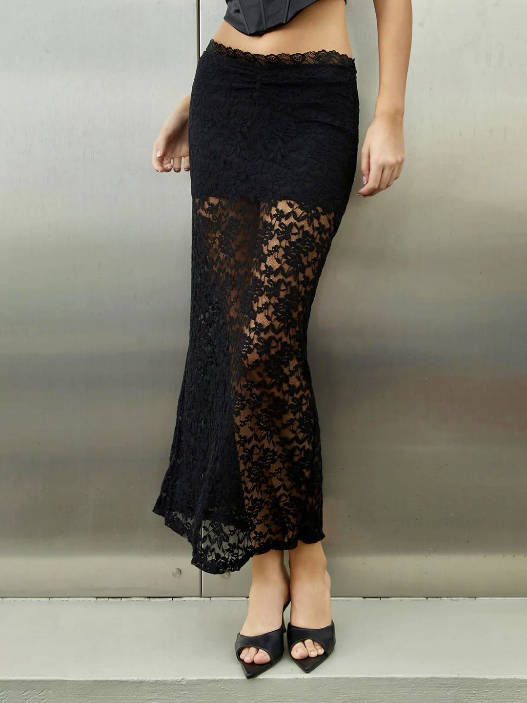 Callistari Callistari Double Layer Lace Maxi Skirt-CALLISTARI