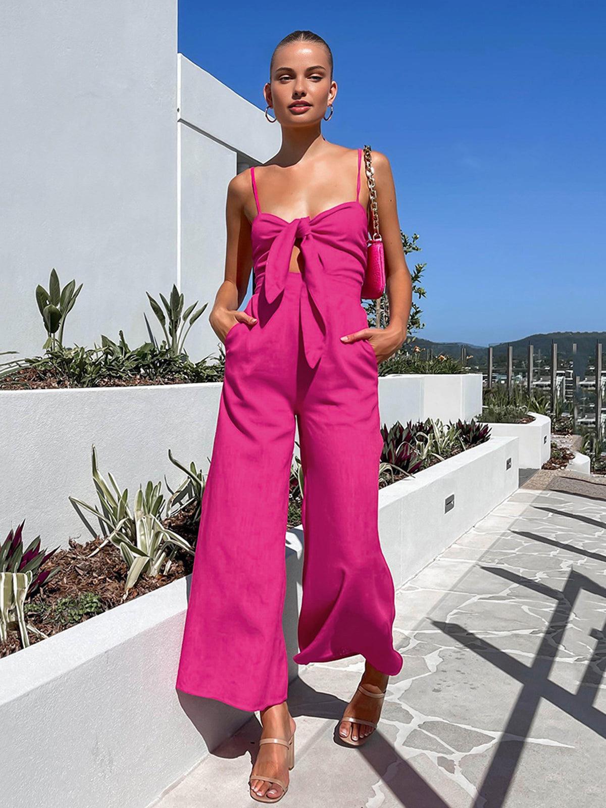 Cotton Twist Detail Jumpsuit-CALLISTARI