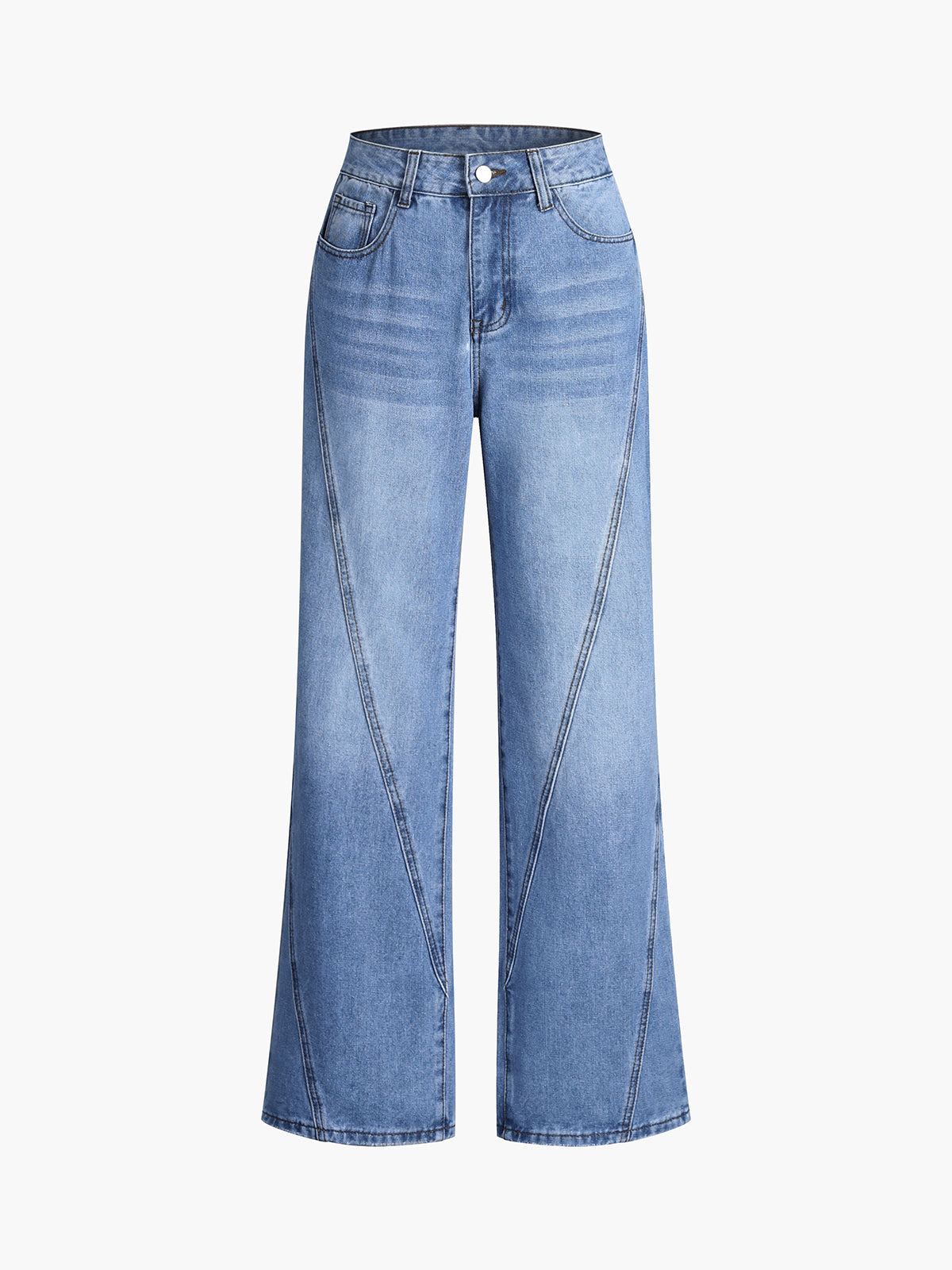 Vintage Denim Straight Leg Pants-Mesadic
