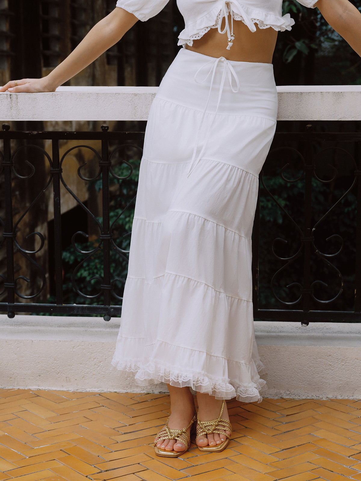 Callistari Callistari Serendipity Bow Detail Maxi Skirt-CALLISTARI