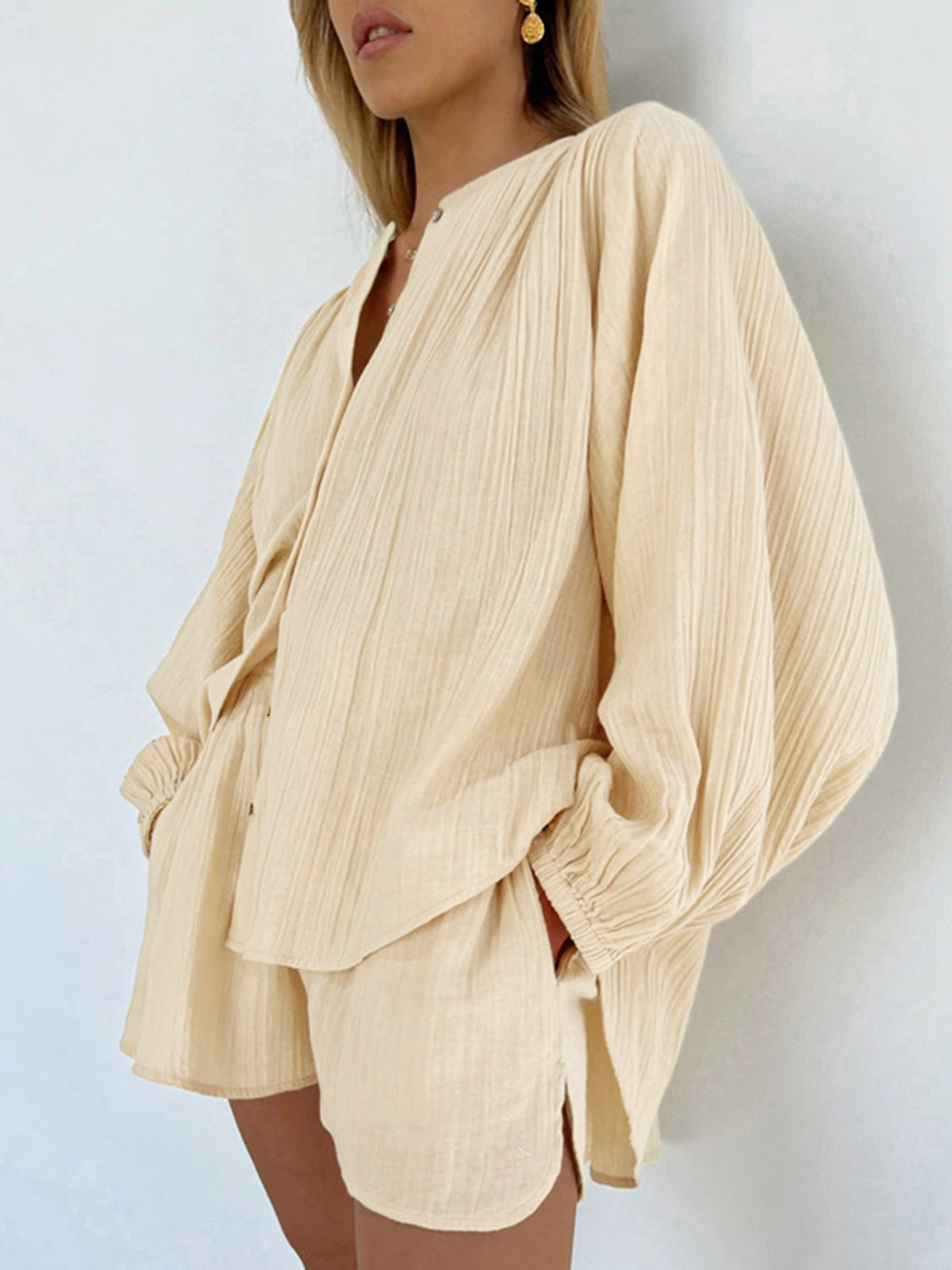 Santorini Textured Two Piece Shorts Set-CALLISTARI