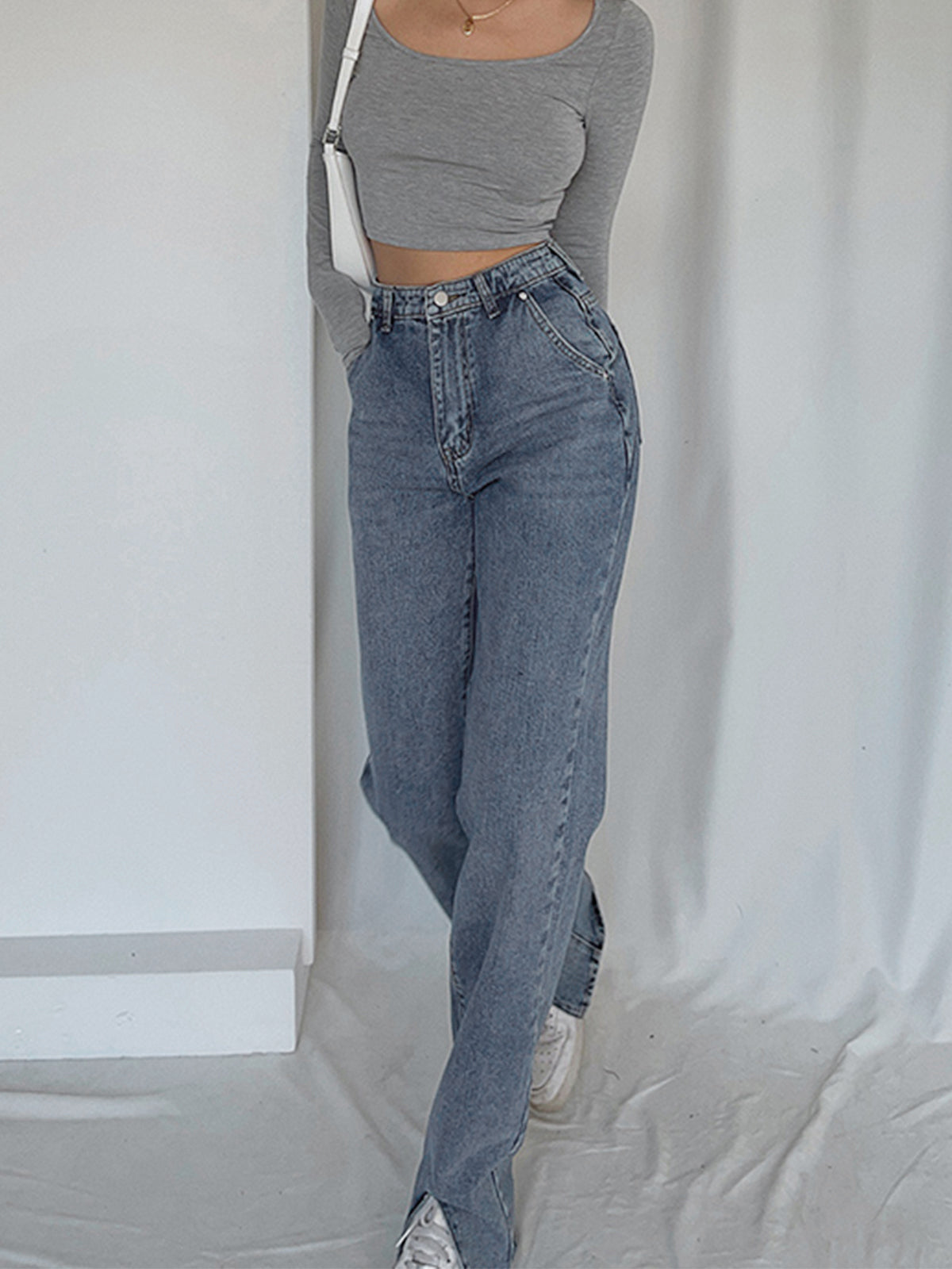 Classic Straight Leg Jeans-Mesadic
