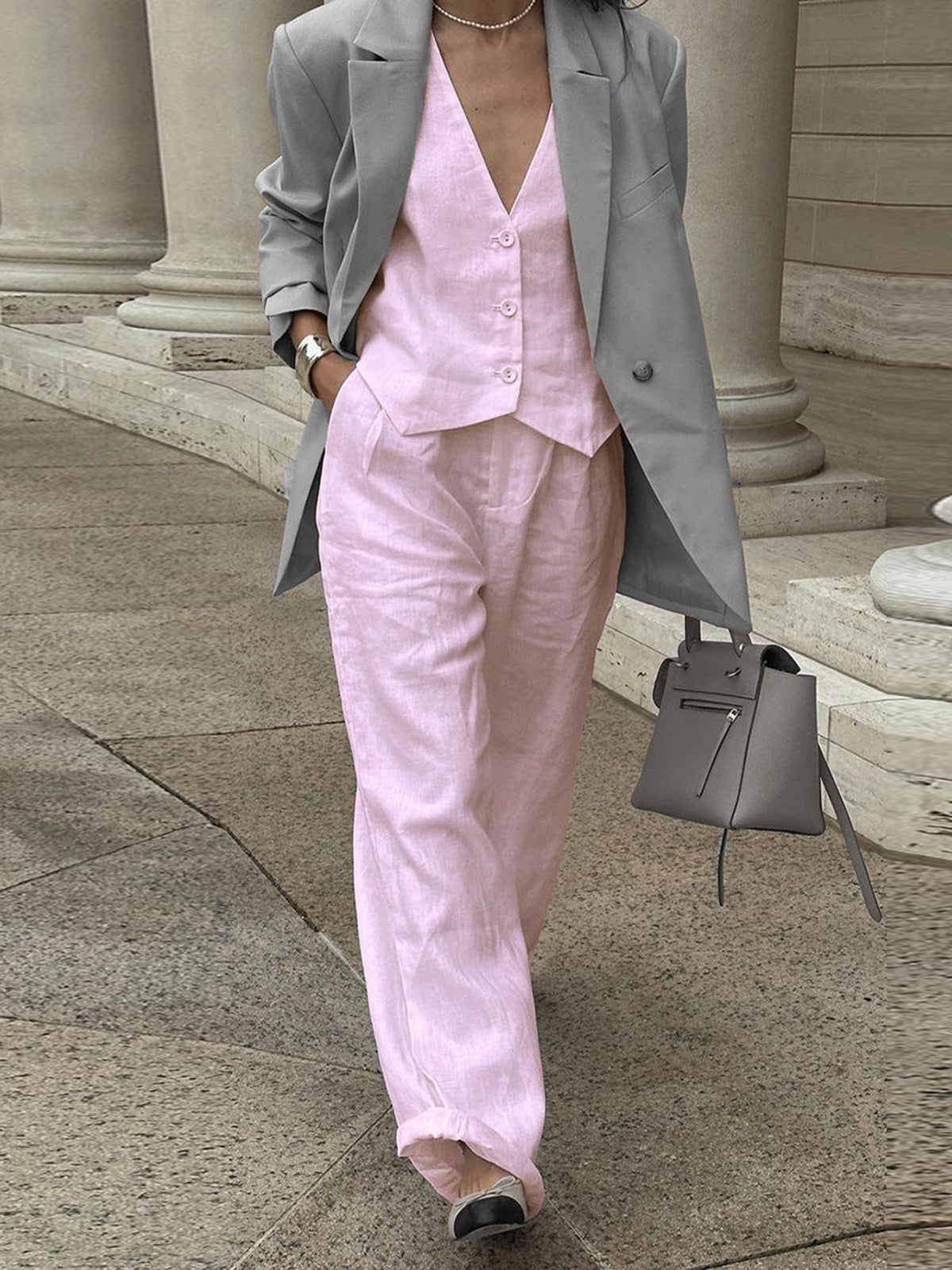 Cotton Casual Pants Set-Mesadic