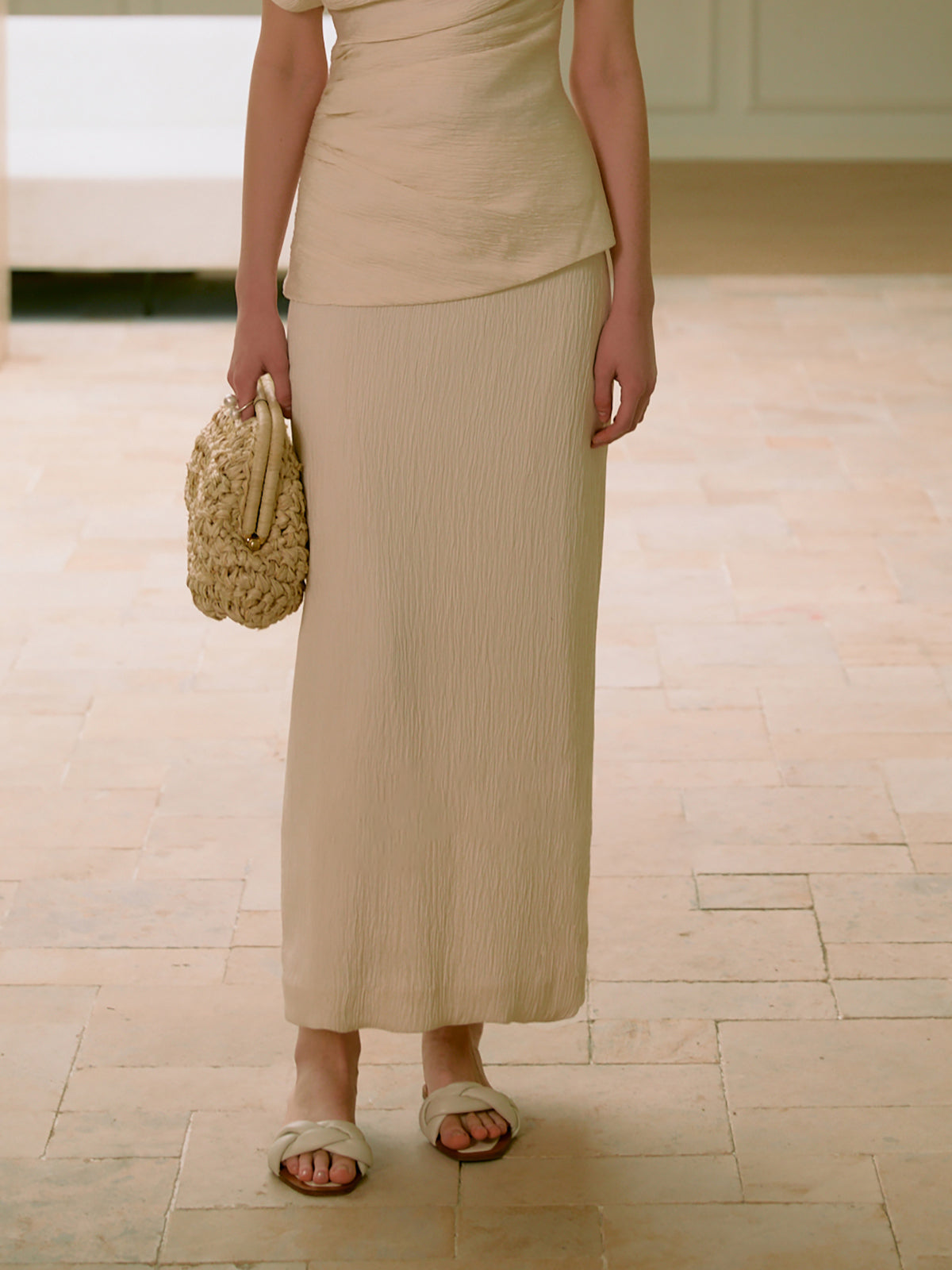 Callistari Callistari Elegant Split Maxi Skirt-CALLISTARI