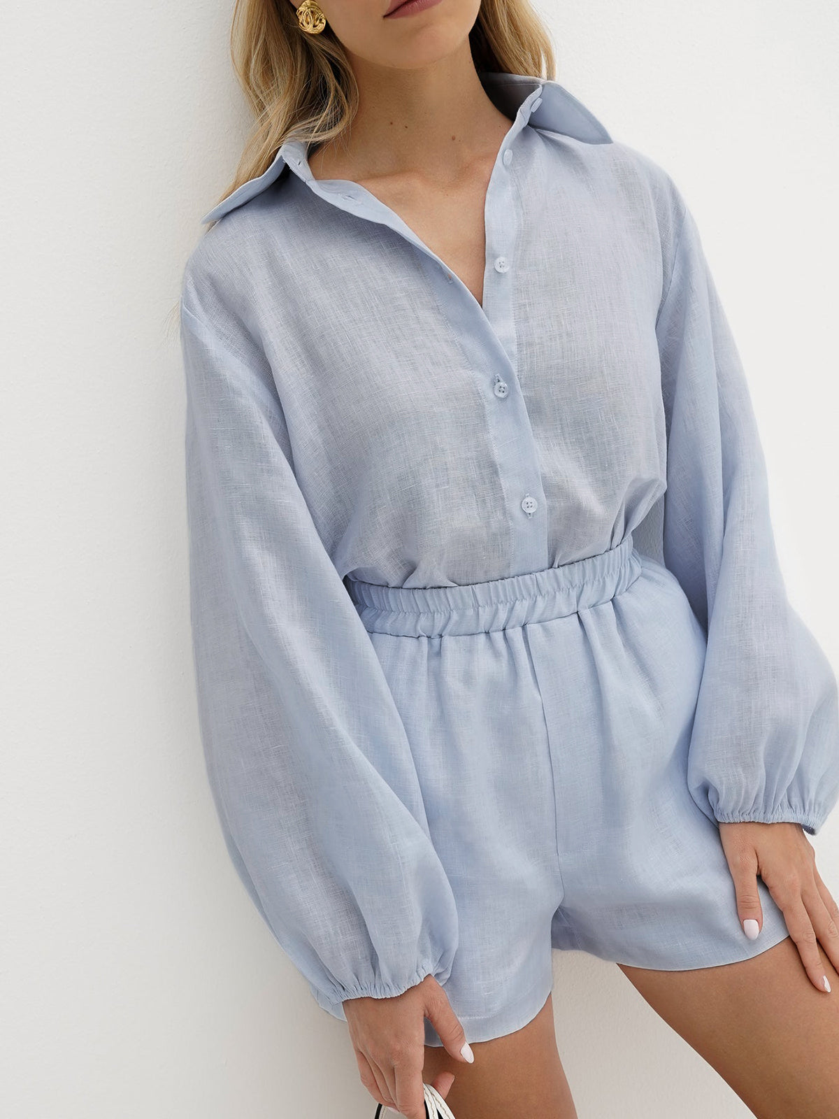 Cotton & Linen Casual Shorts Set-CALLISTARI