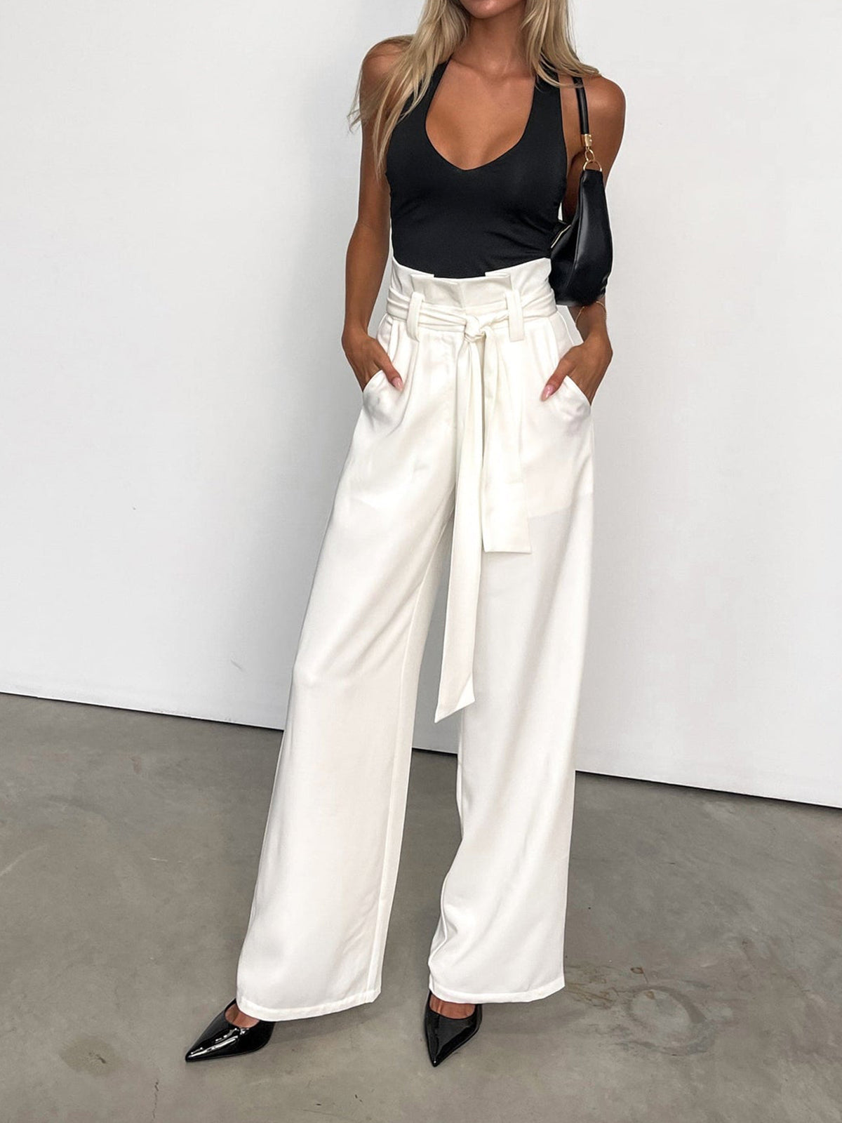 Callistari Callistari Minimalism Knotted Straight Leg Pants-CALLISTARI