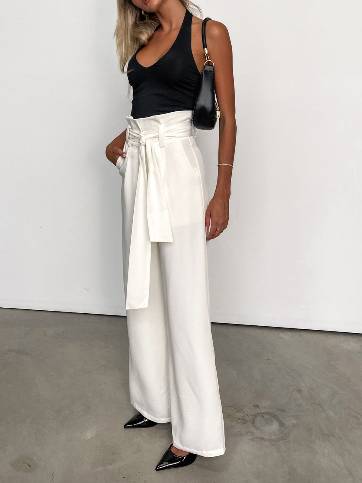 Callistari Callistari Minimalism Knotted Straight Leg Pants-CALLISTARI