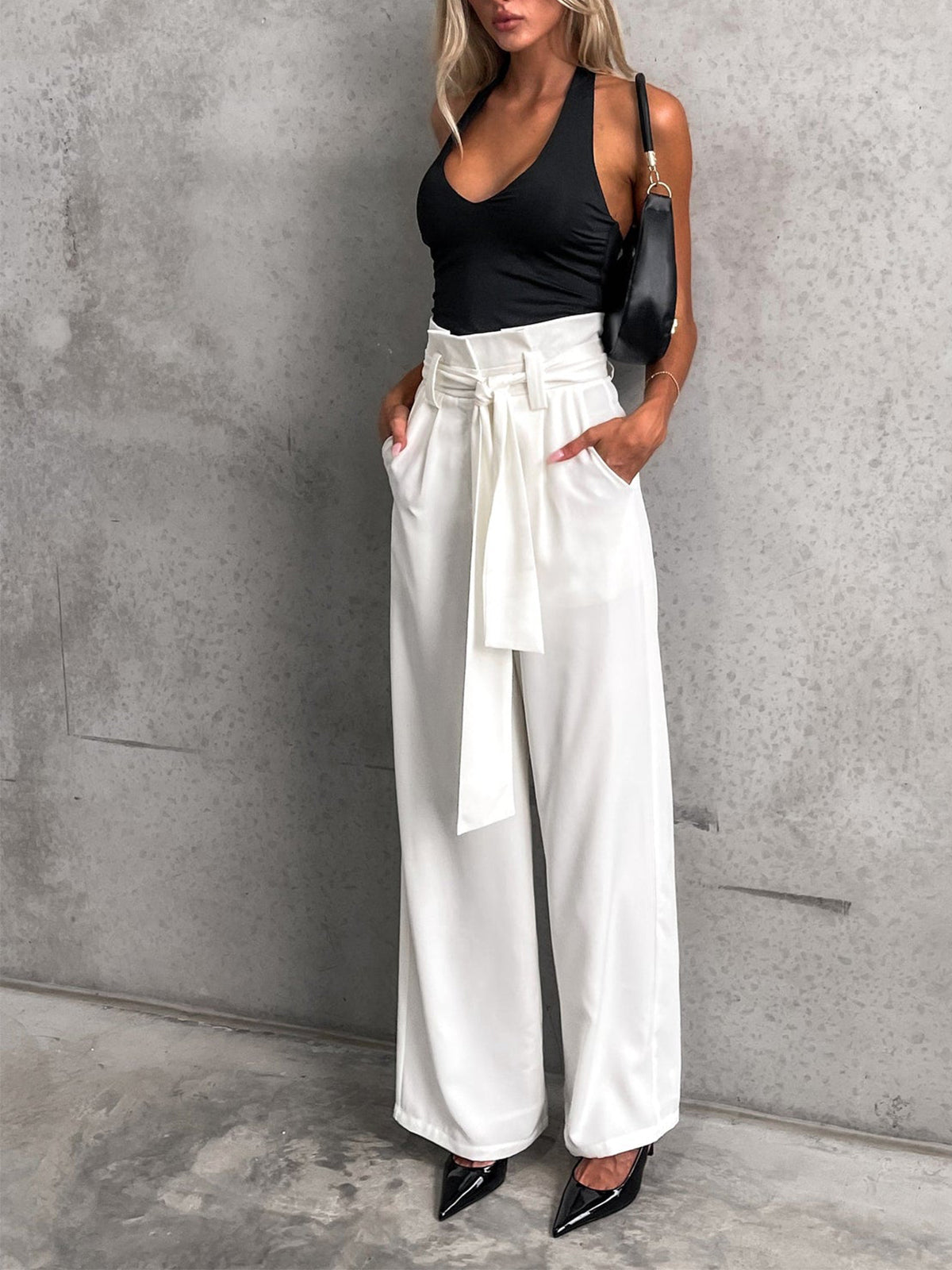 Callistari Callistari Minimalism Knotted Straight Leg Pants-CALLISTARI