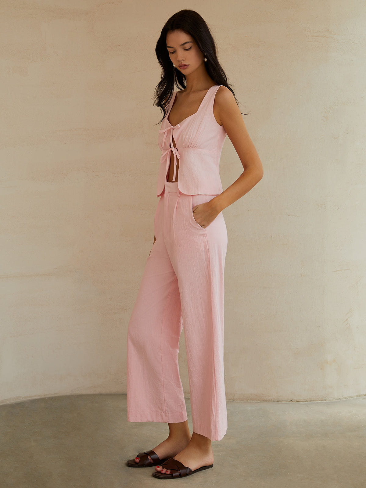 Sweetie Bow Decor Pants Set-CALLISTARI