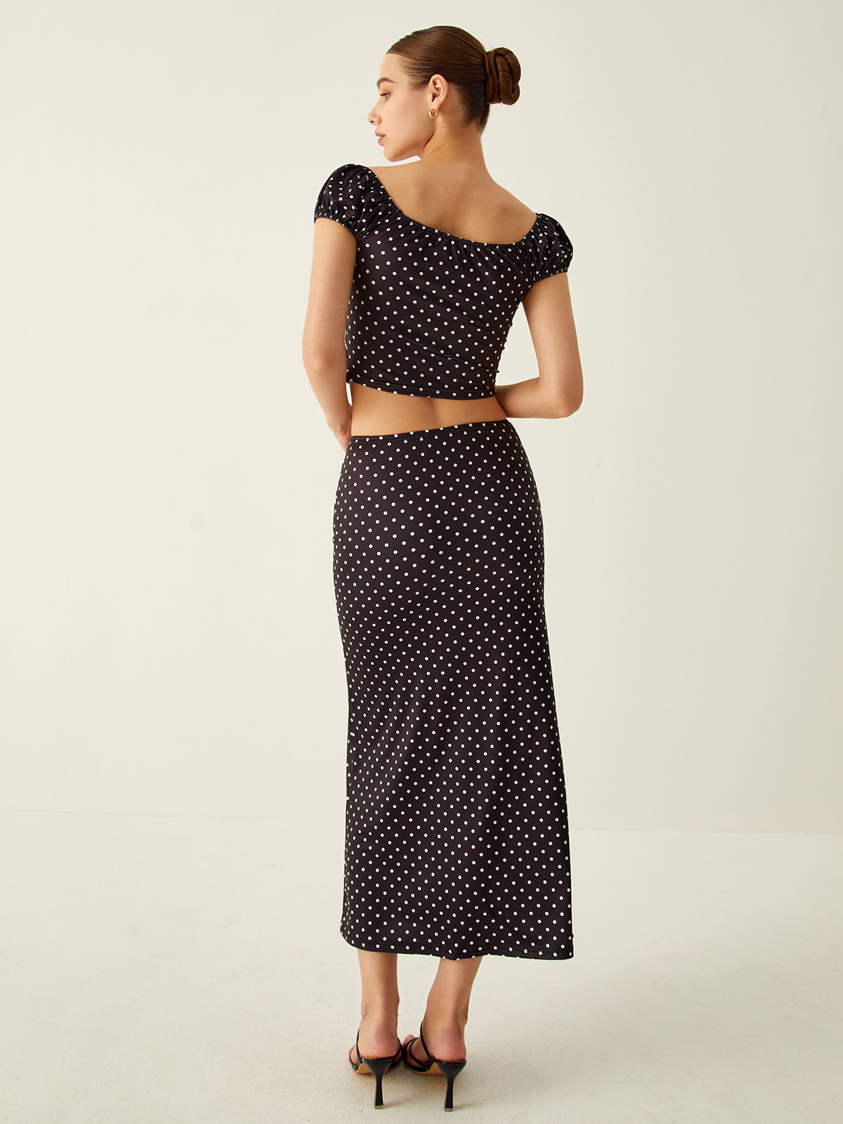 Polka Dot Knotted Skirt Set-CALLISTARI