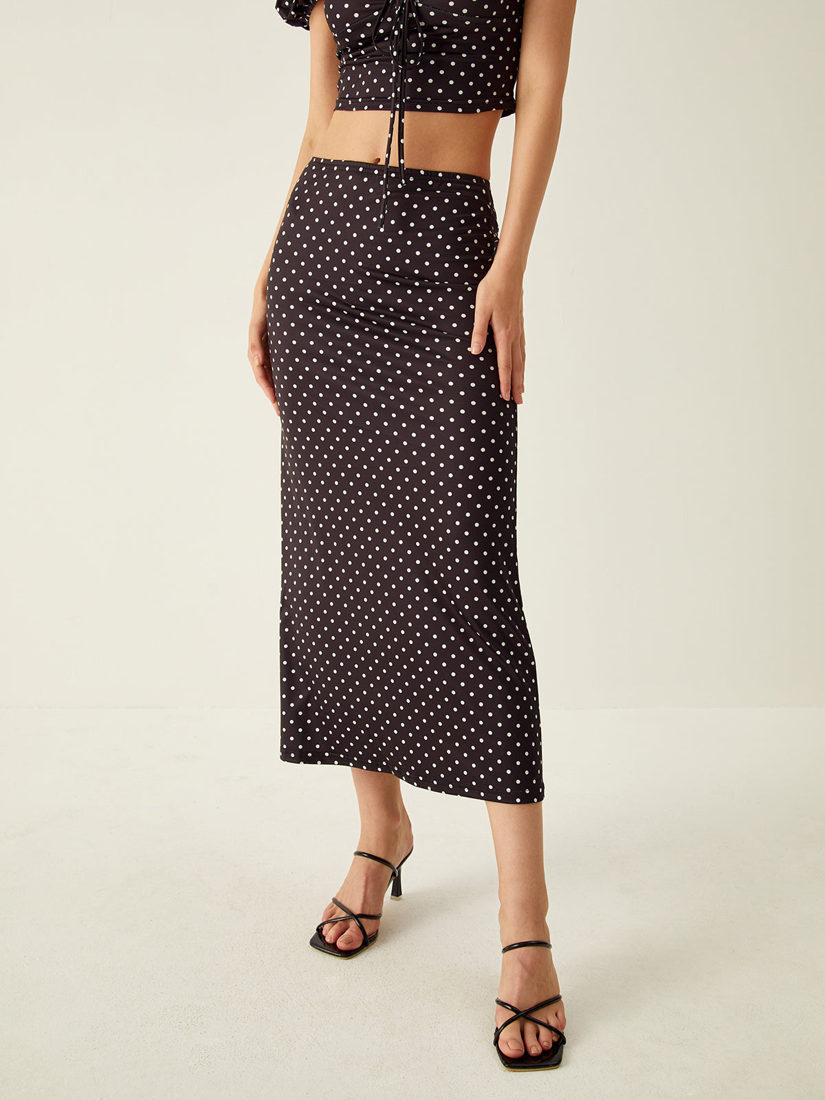 Polka Dot Knotted Skirt Set-CALLISTARI