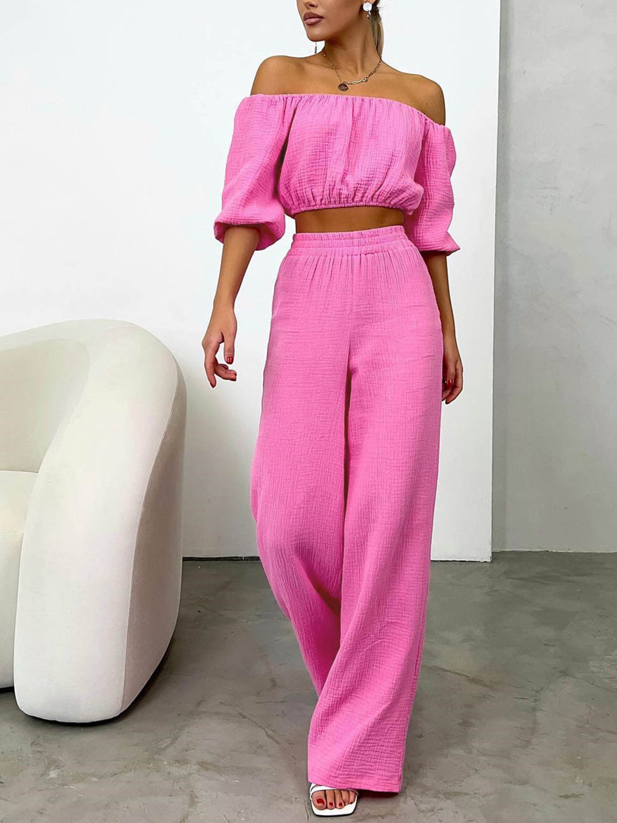 Cotton Blends Pants Set-CALLISTARI