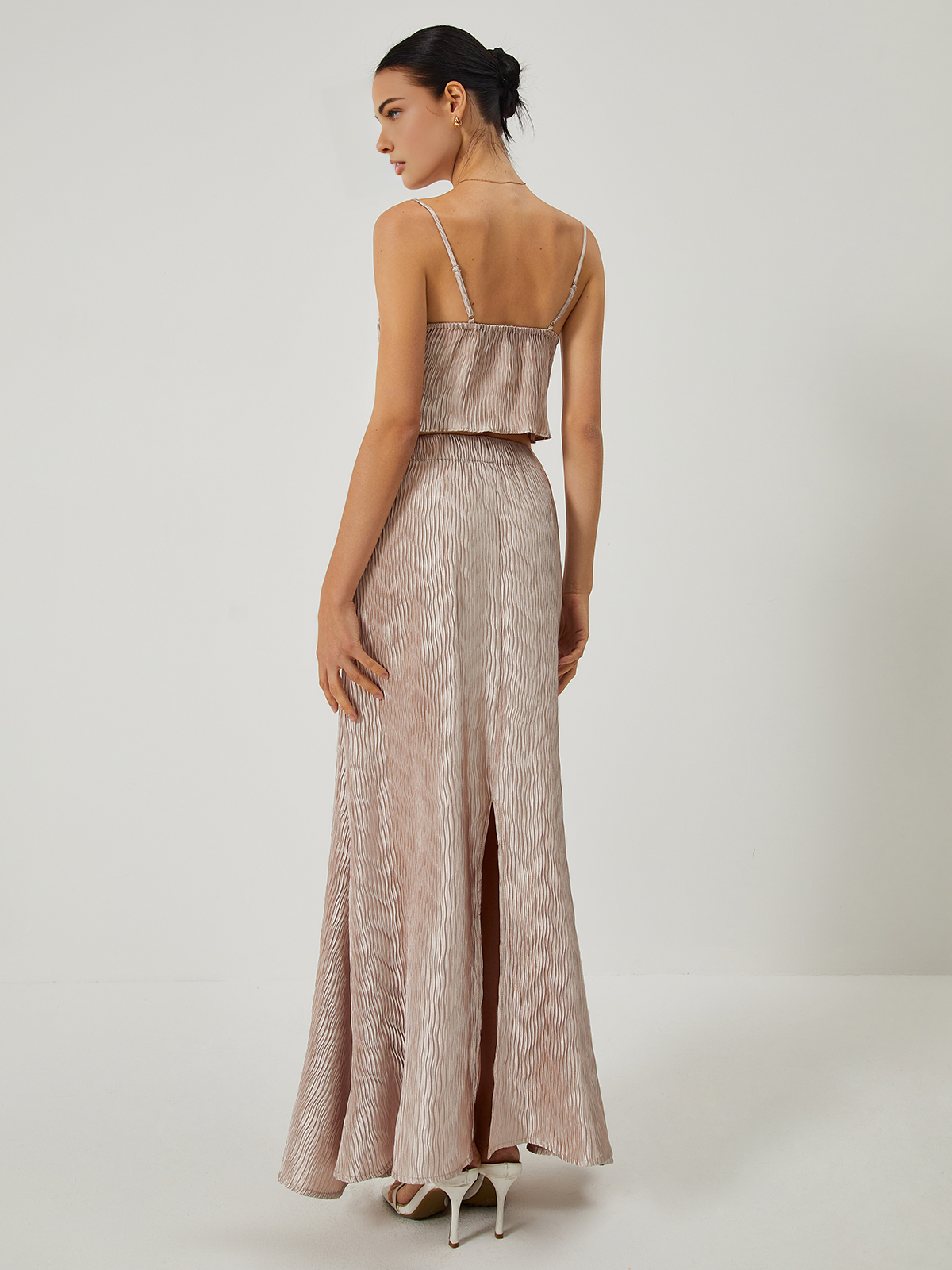 Sexy Lace Up Corset Top and Maxi Skirt Set-CALLISTARI