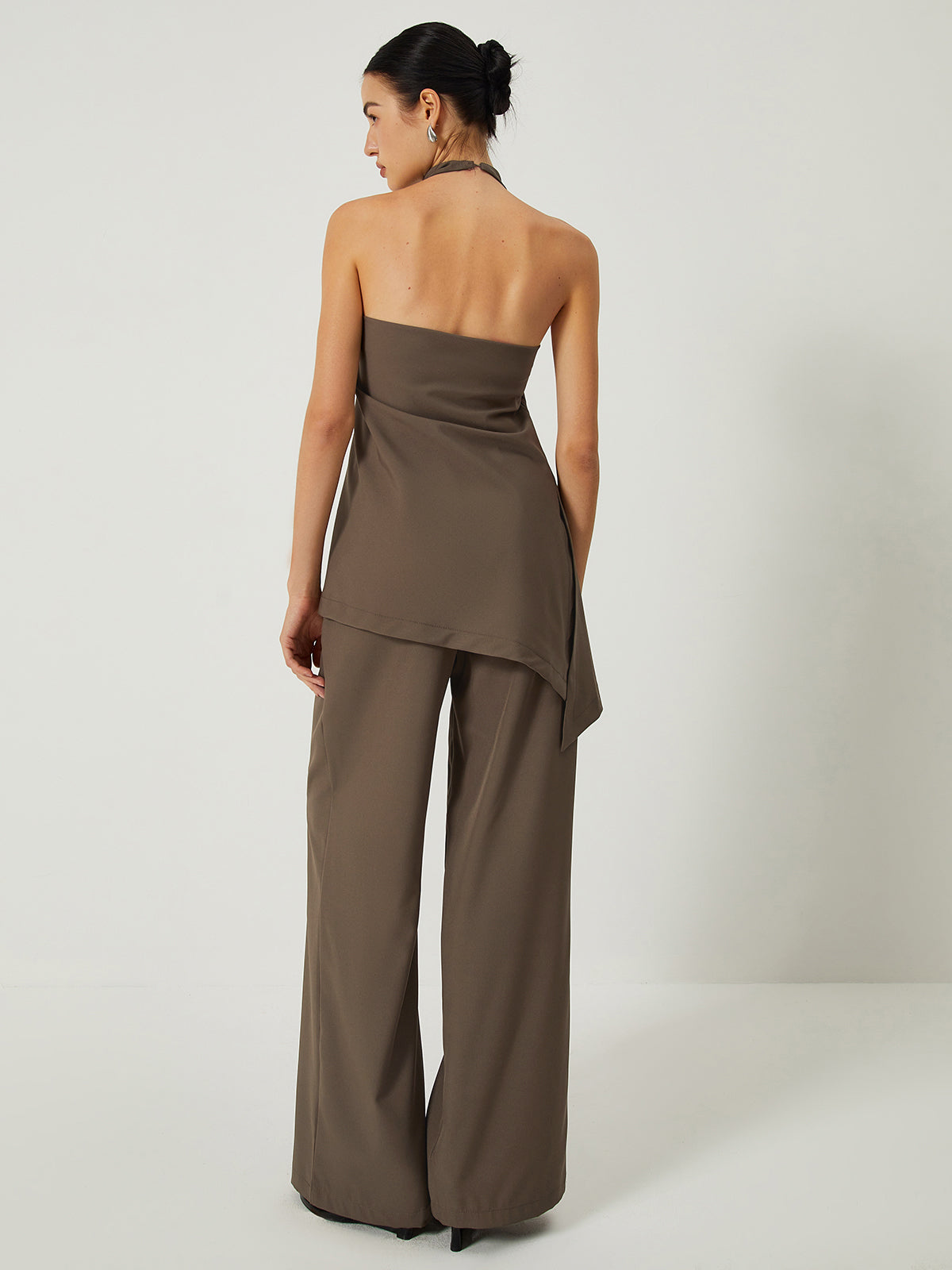 Halter Backless Top With Long Pants Set-CALLISTARI
