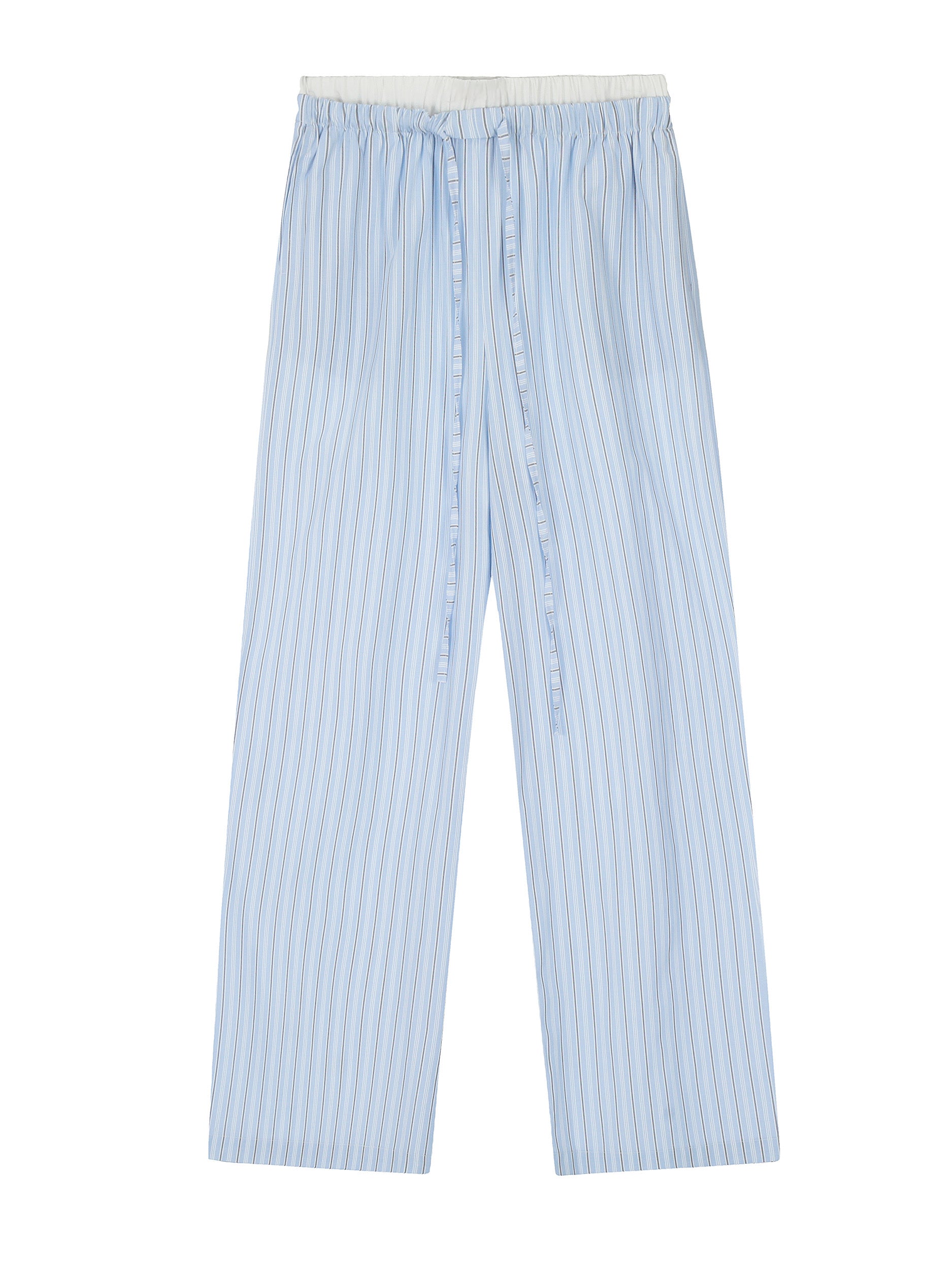 Callistari Stripe Loose Double-Waisted Tie Front Pants-CALLISTARI