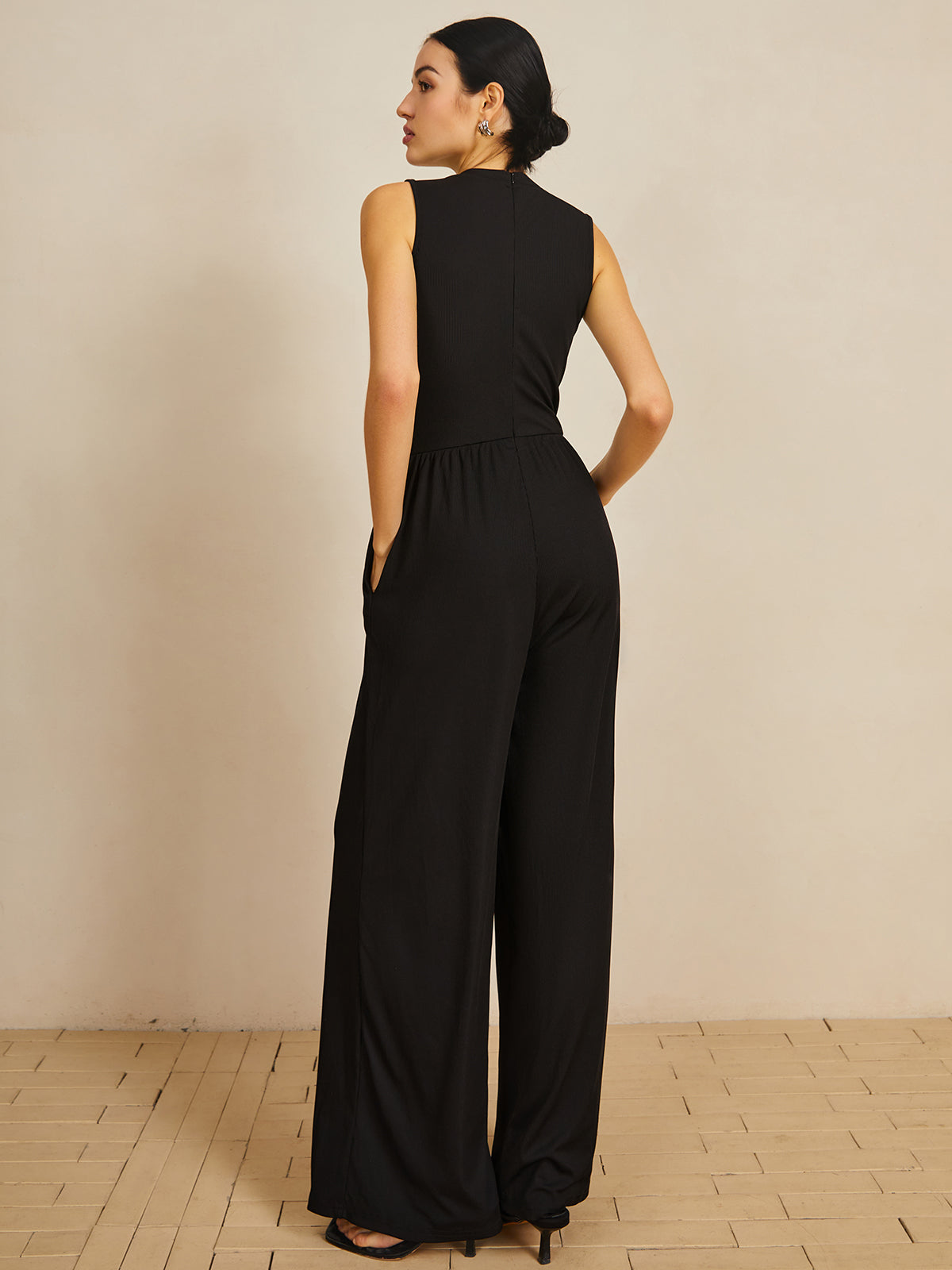 Callistari Sleeveless Wide Leg Jumpsuit-CALLISTARI
